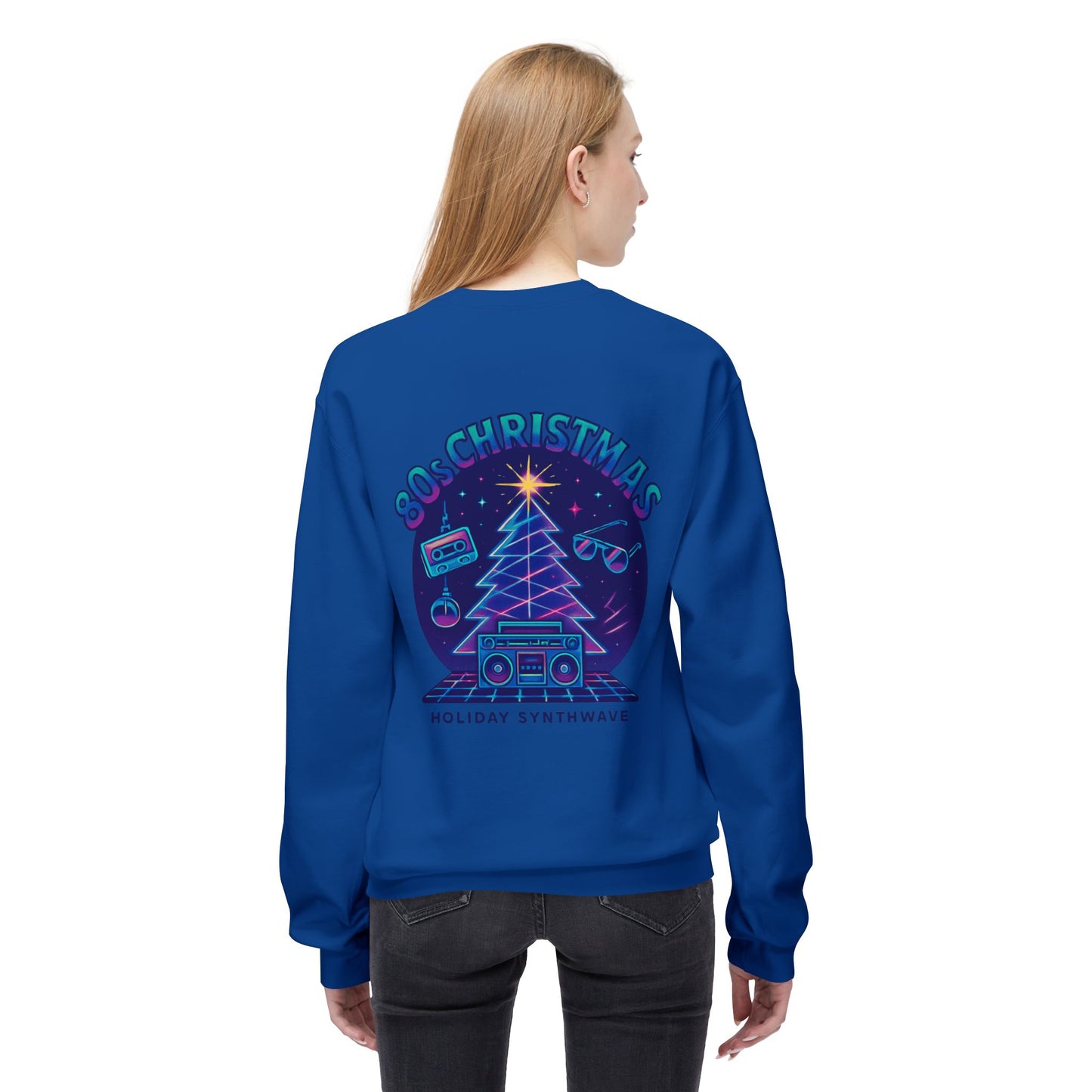 Retro 80s Christmas Sweatshirt – Holiday Synthwave Snowman Crewneck