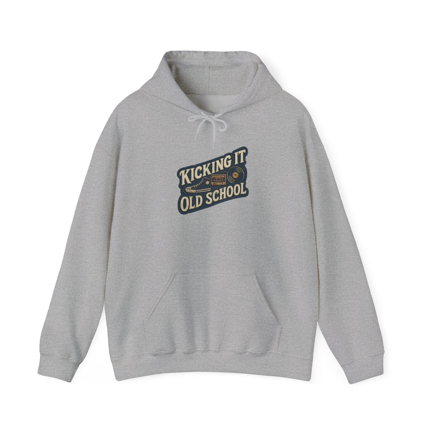Old School Vibes Hoodie - "Kicking It Old School" Retro Graphic Sweatshirt