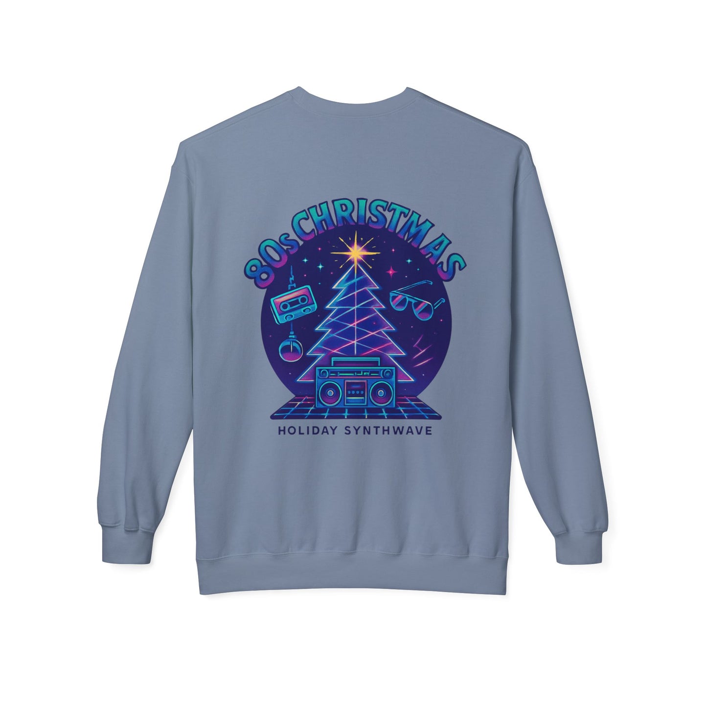 Retro 80s Christmas Sweatshirt – Holiday Synthwave Snowman Crewneck