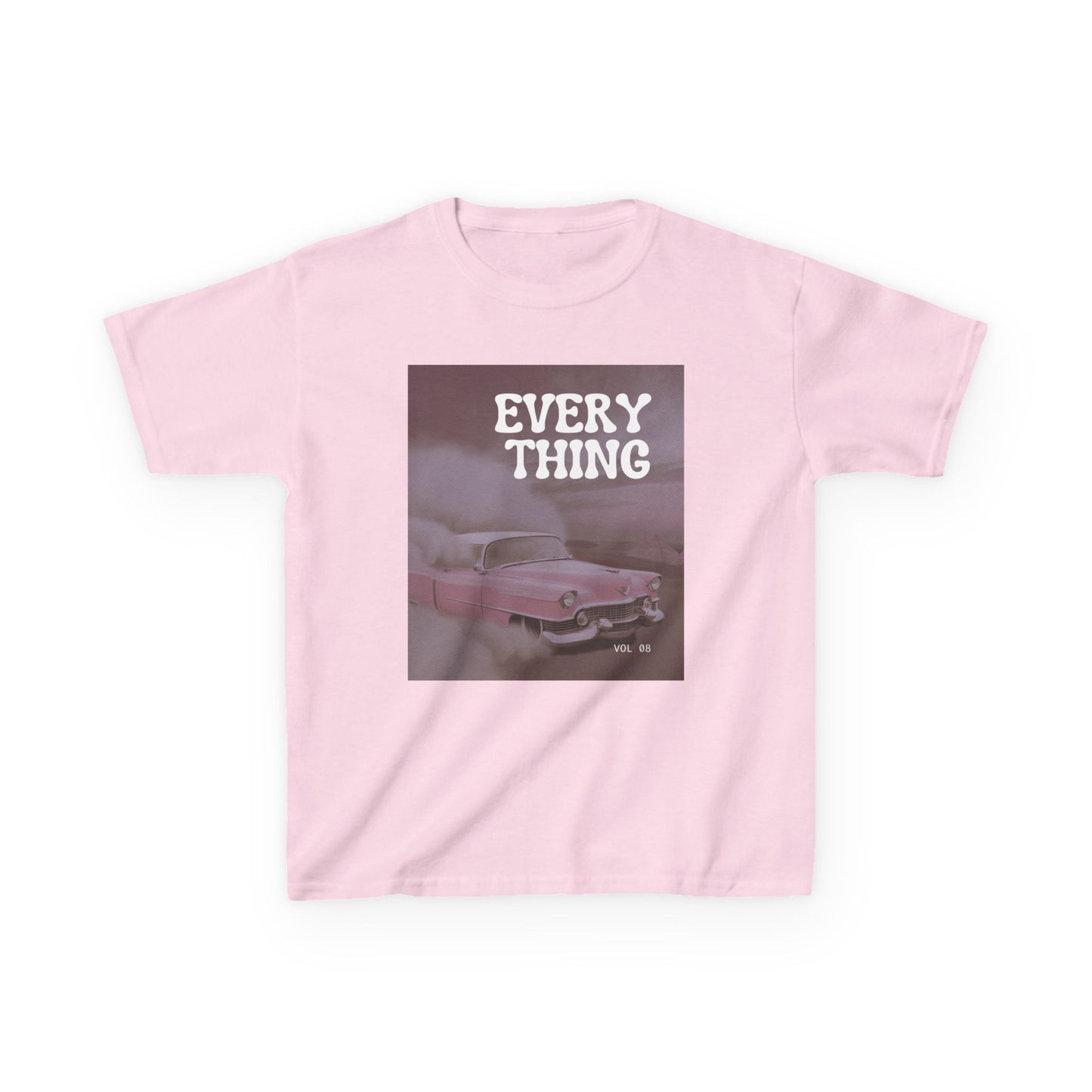 Retro Pink Car Kids T‑Shirt – 'EVERYTHING' Graphic Tee
