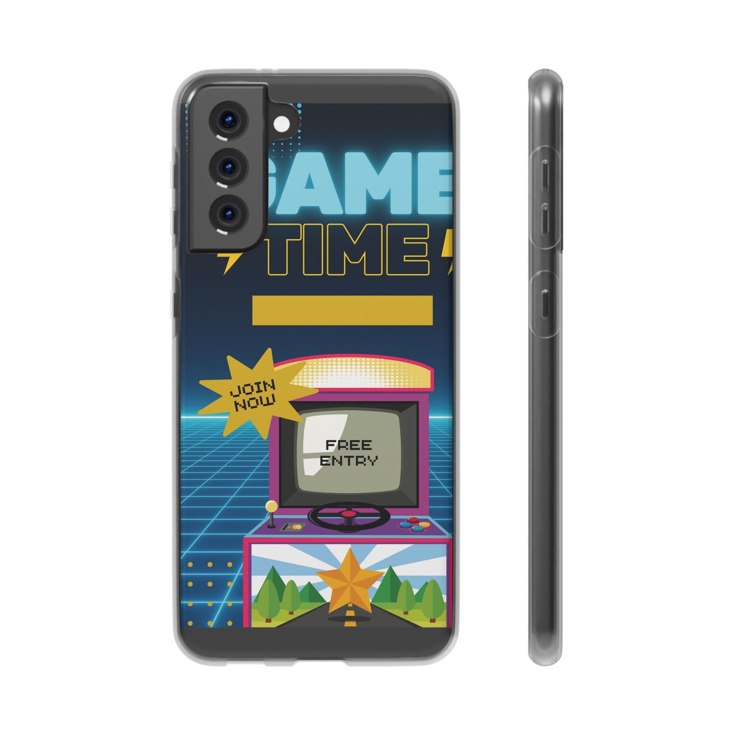 Retro Arcade Game Time Phone Case — 'Game Time' Flexi Phone Cover