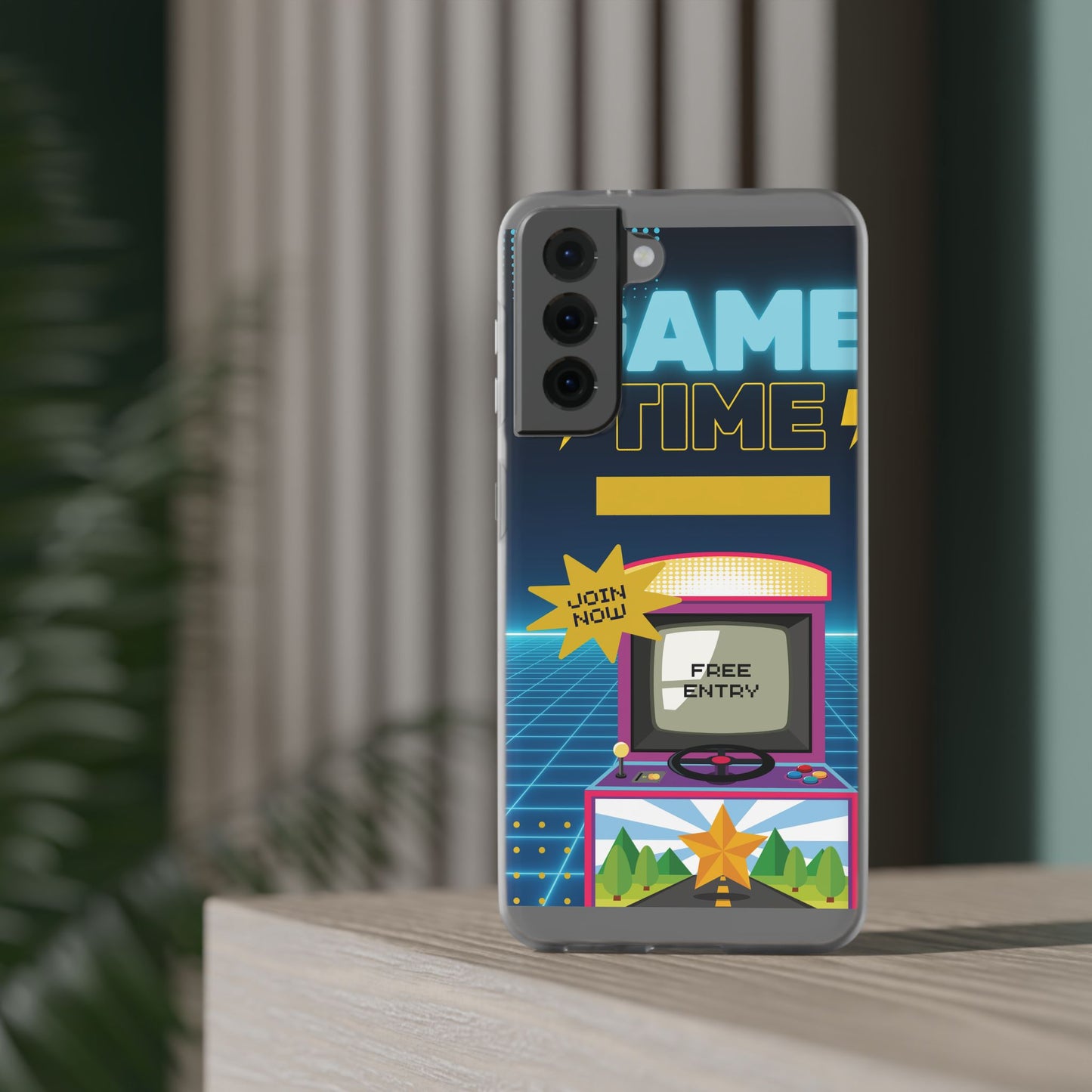 Retro Arcade Game Time Phone Case — 'Game Time' Flexi Phone Cover