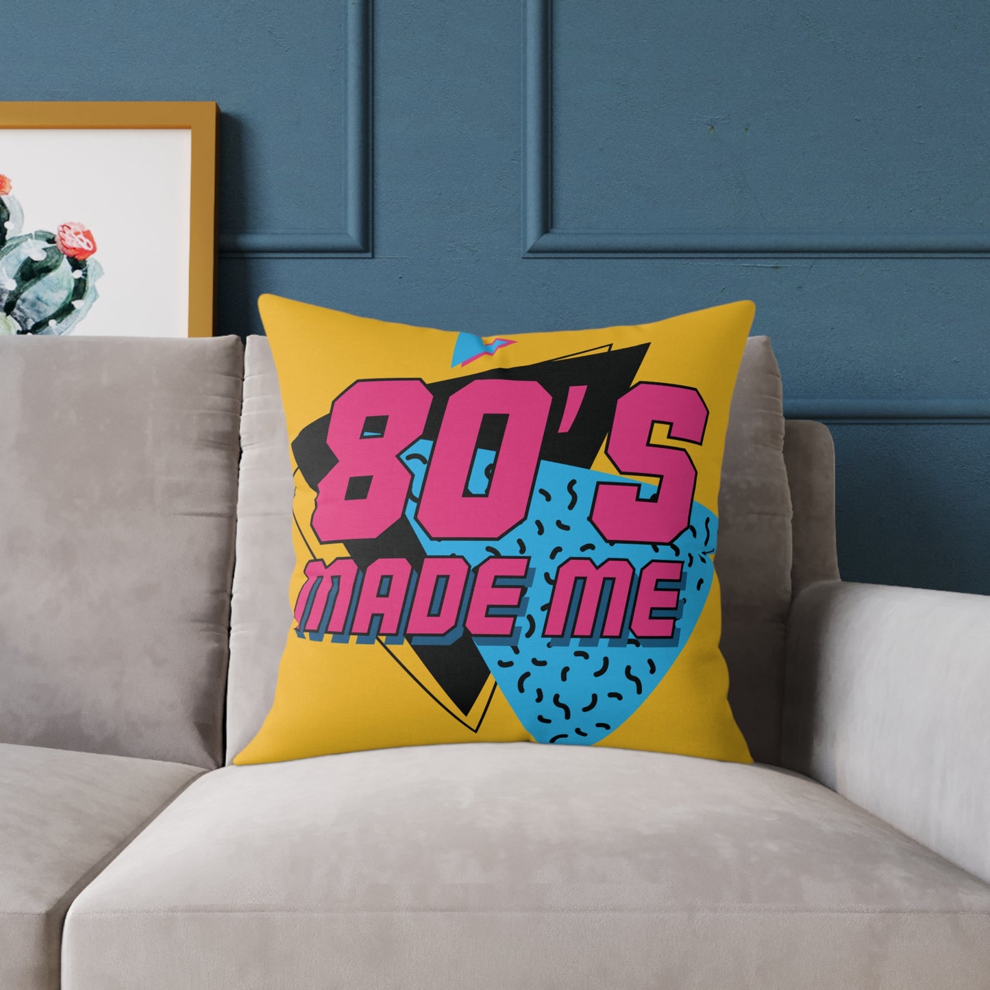 80's Retro Square Pillow - Made Me Design for Nostalgic Home Decor