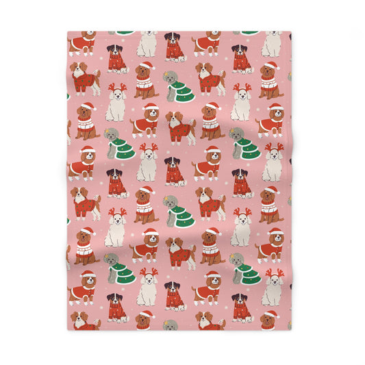 Baby Blanket — Cute Christmas Dogs Fleece Throw