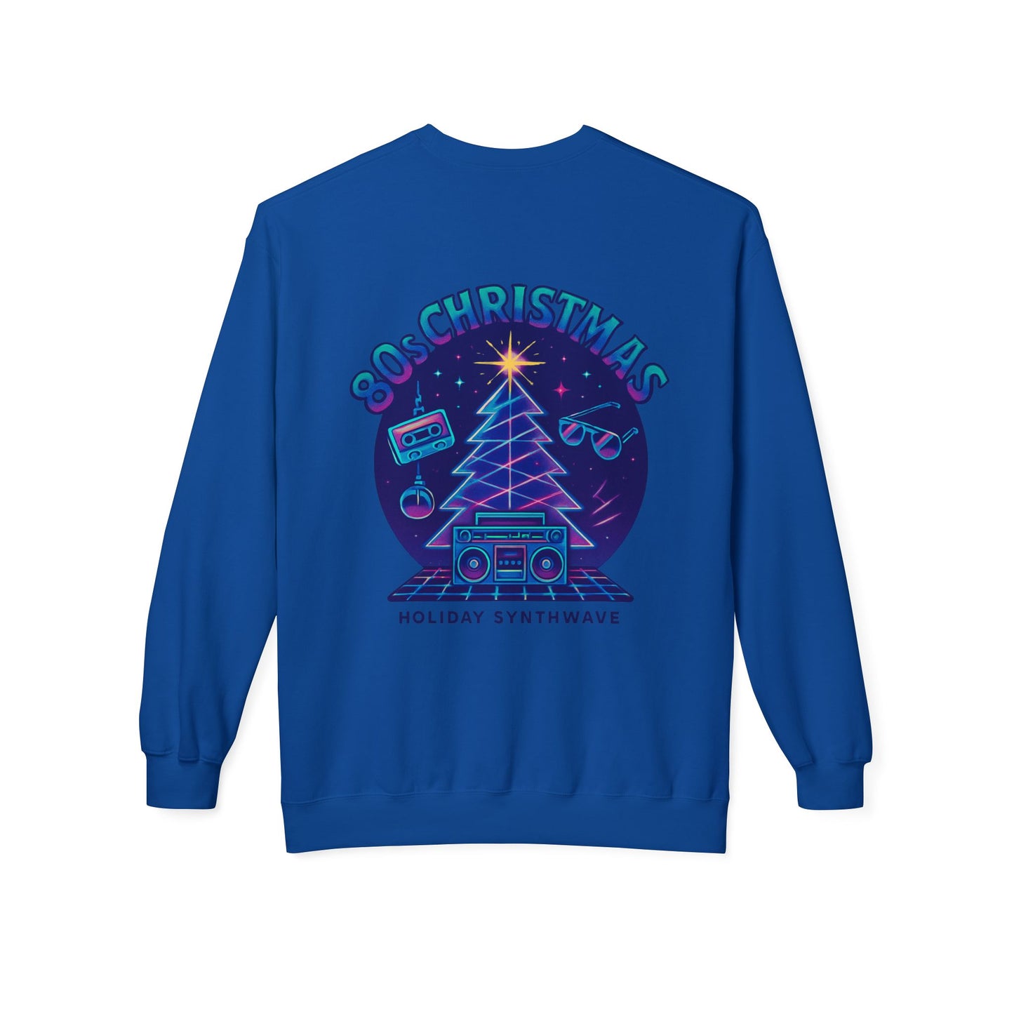 Retro 80s Christmas Sweatshirt – Holiday Synthwave Snowman Crewneck