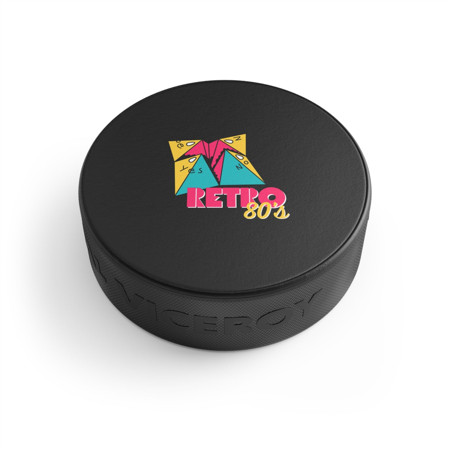 Retro 80s Hockey Puck — Neon Vintage Skate Rink Logo