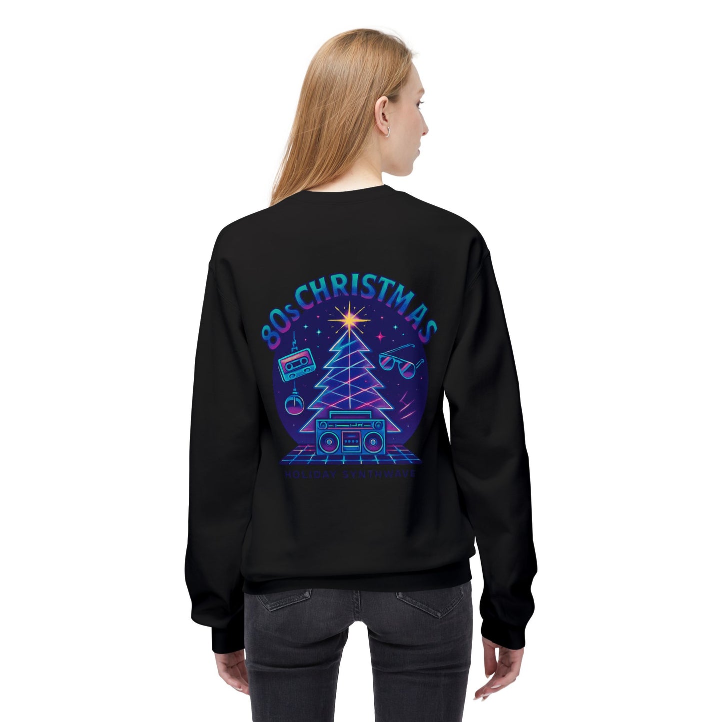 Retro 80s Christmas Sweatshirt – Holiday Synthwave Snowman Crewneck