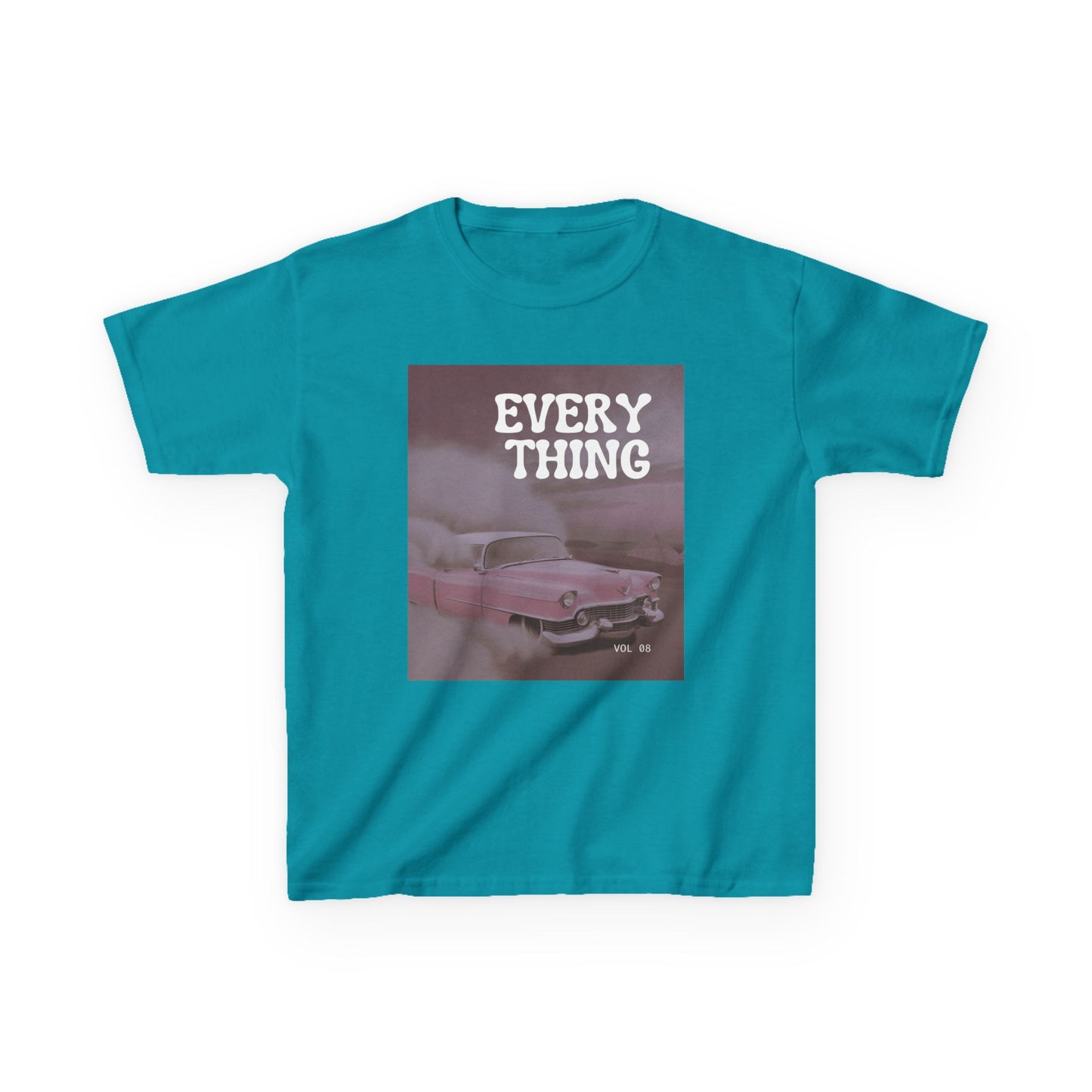 Retro Pink Car Kids T‑Shirt – 'EVERYTHING' Graphic Tee