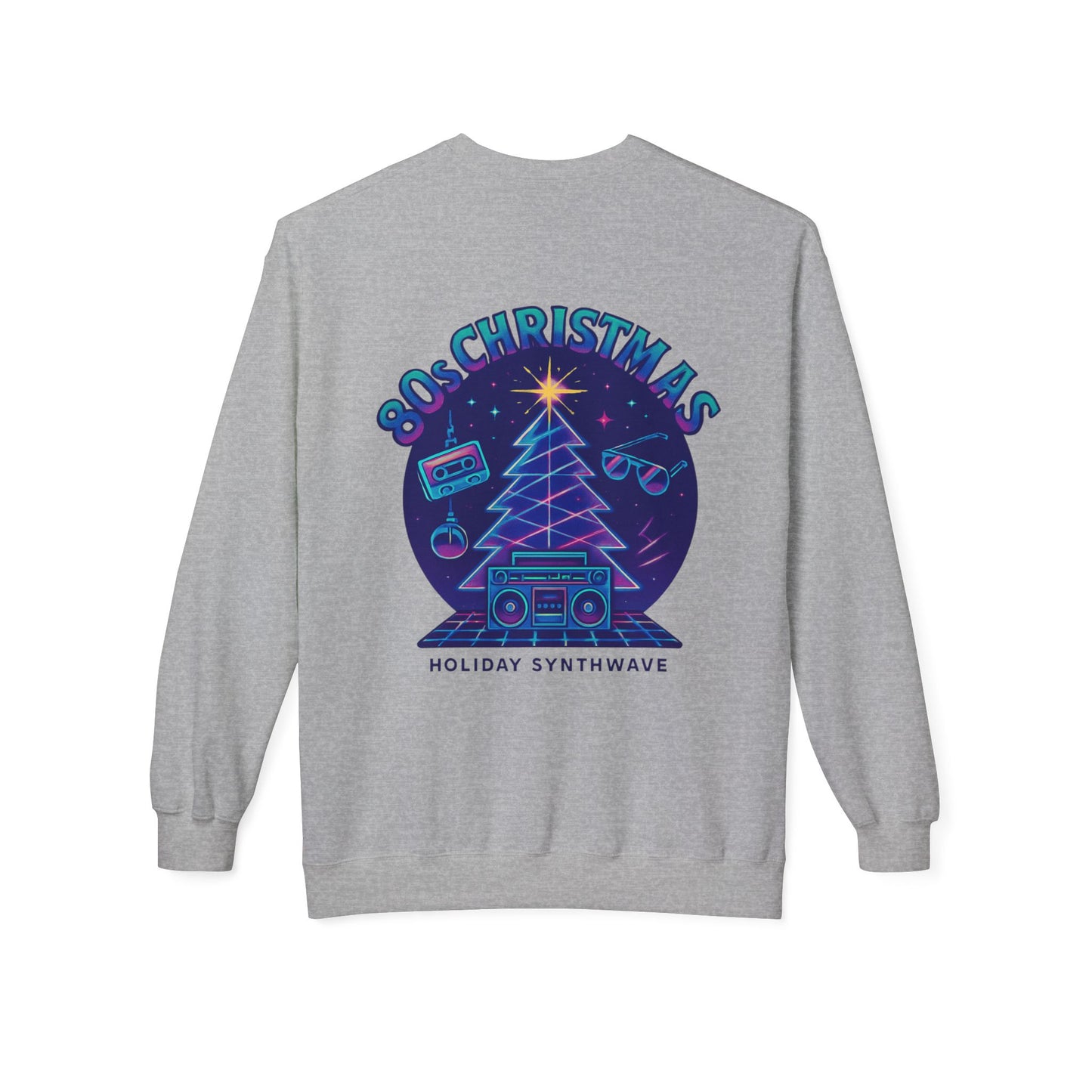 Retro 80s Christmas Sweatshirt – Holiday Synthwave Snowman Crewneck