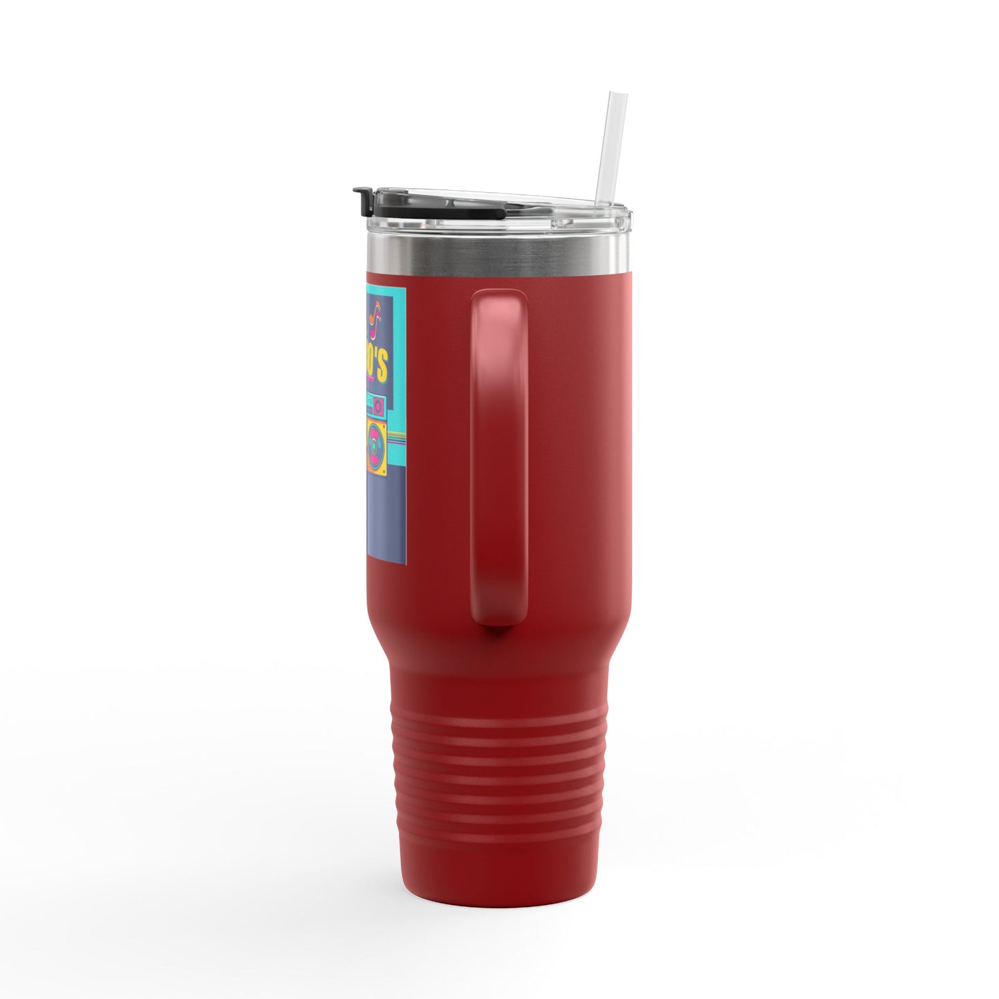 Back to the 80’s Insulated Travel Mug — 40oz Retro Boombox Design