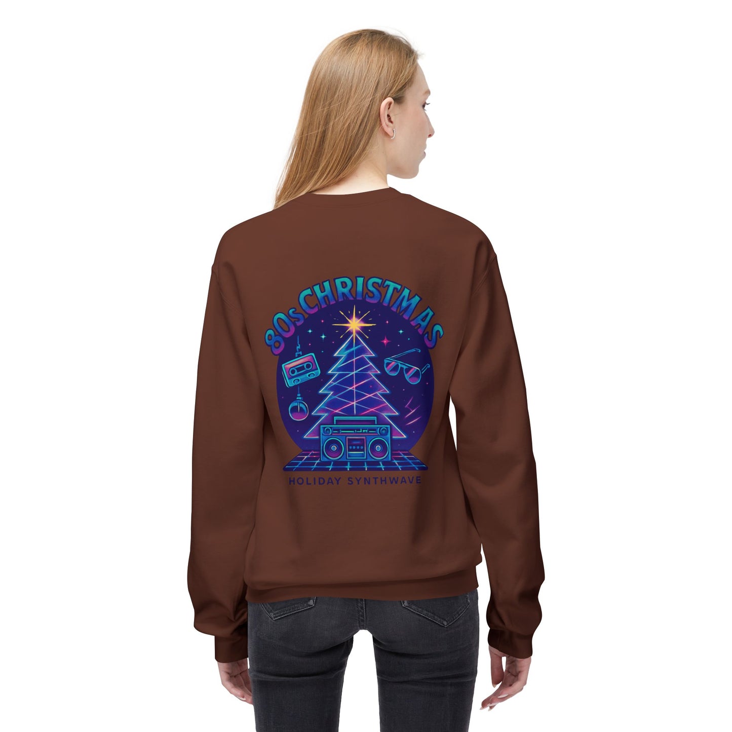 Retro 80s Christmas Sweatshirt – Holiday Synthwave Snowman Crewneck