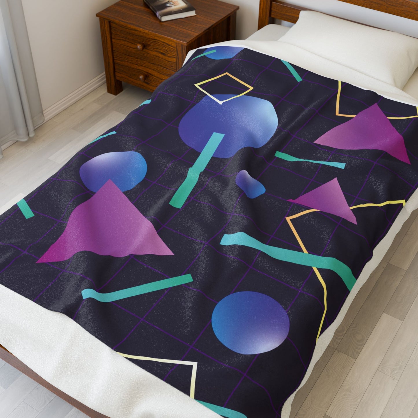 Geometric Pattern Velveteen Plush Blanket - Cozy Sofa Throw for Home Decor