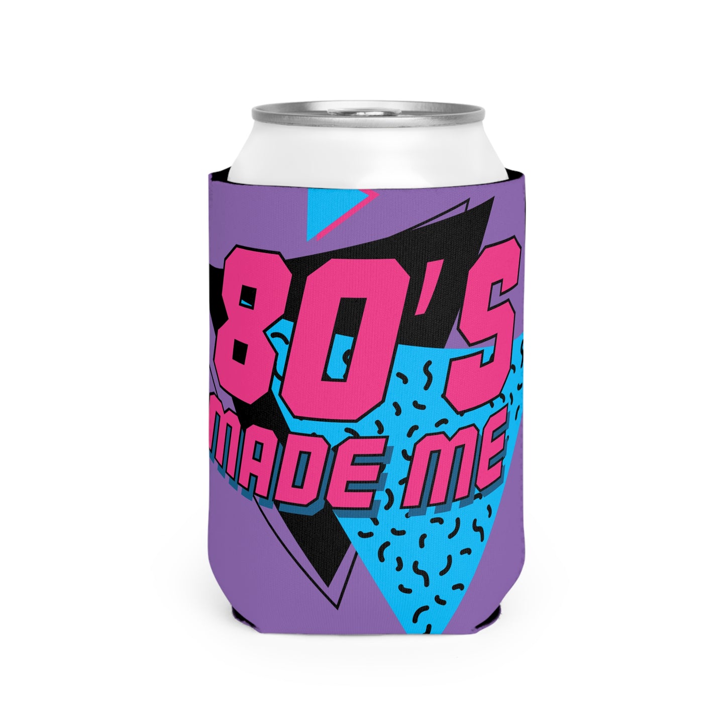80's Made Me Can Cooler Sleeve — Retro 1980s Neon Beverage Koozie