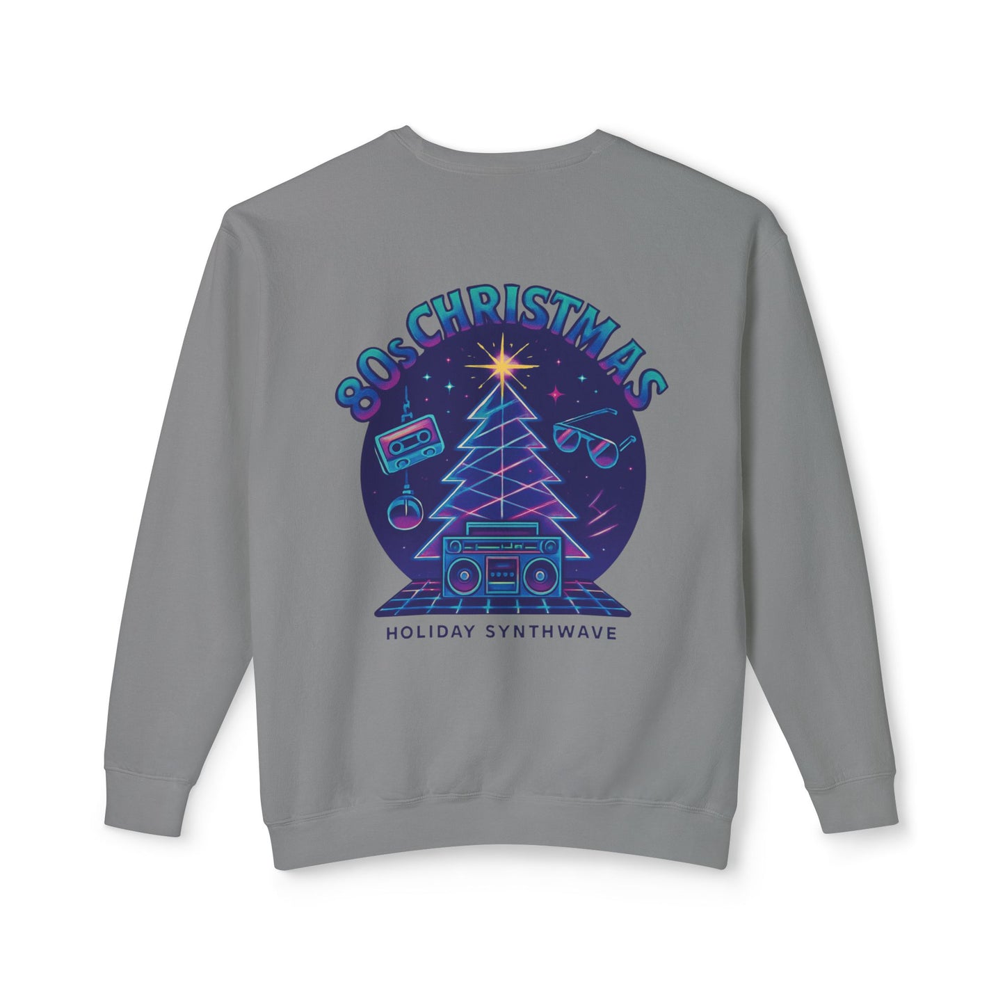 Retro 80s Christmas Sweatshirt – Synthwave Santa Thumbs Up