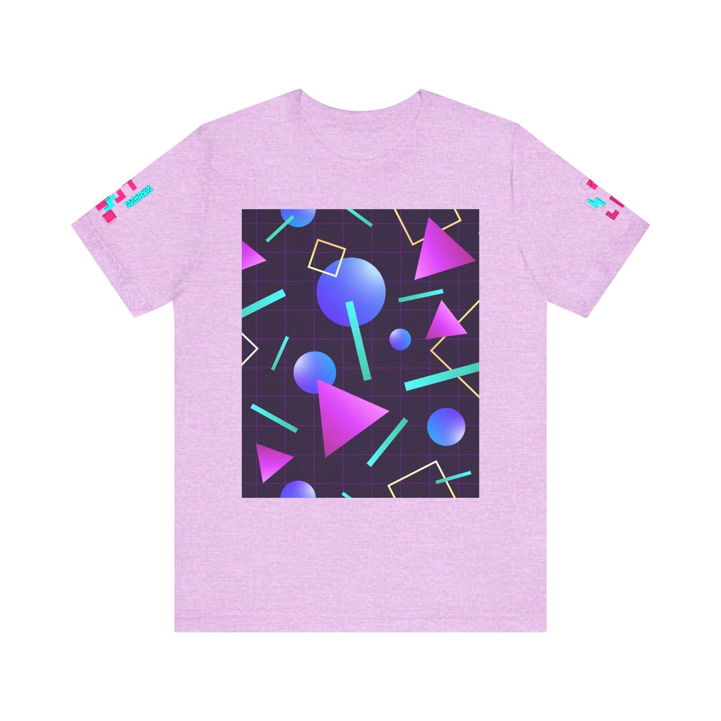 Retro 80s Vibes Unisex Tee - Colorful Geometric Design