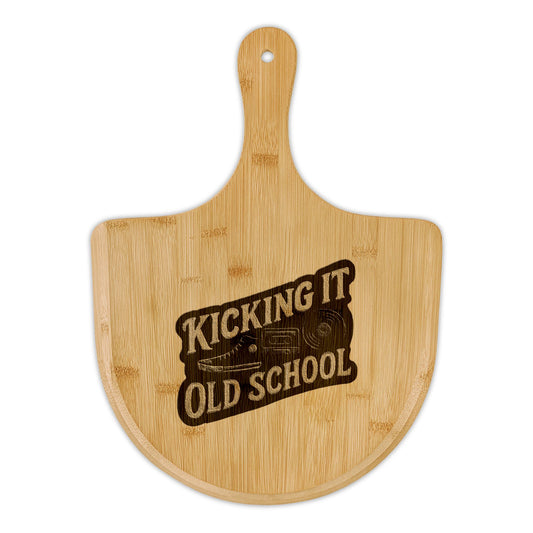 Engraved Bamboo Pizza Board - Kicking It Old School