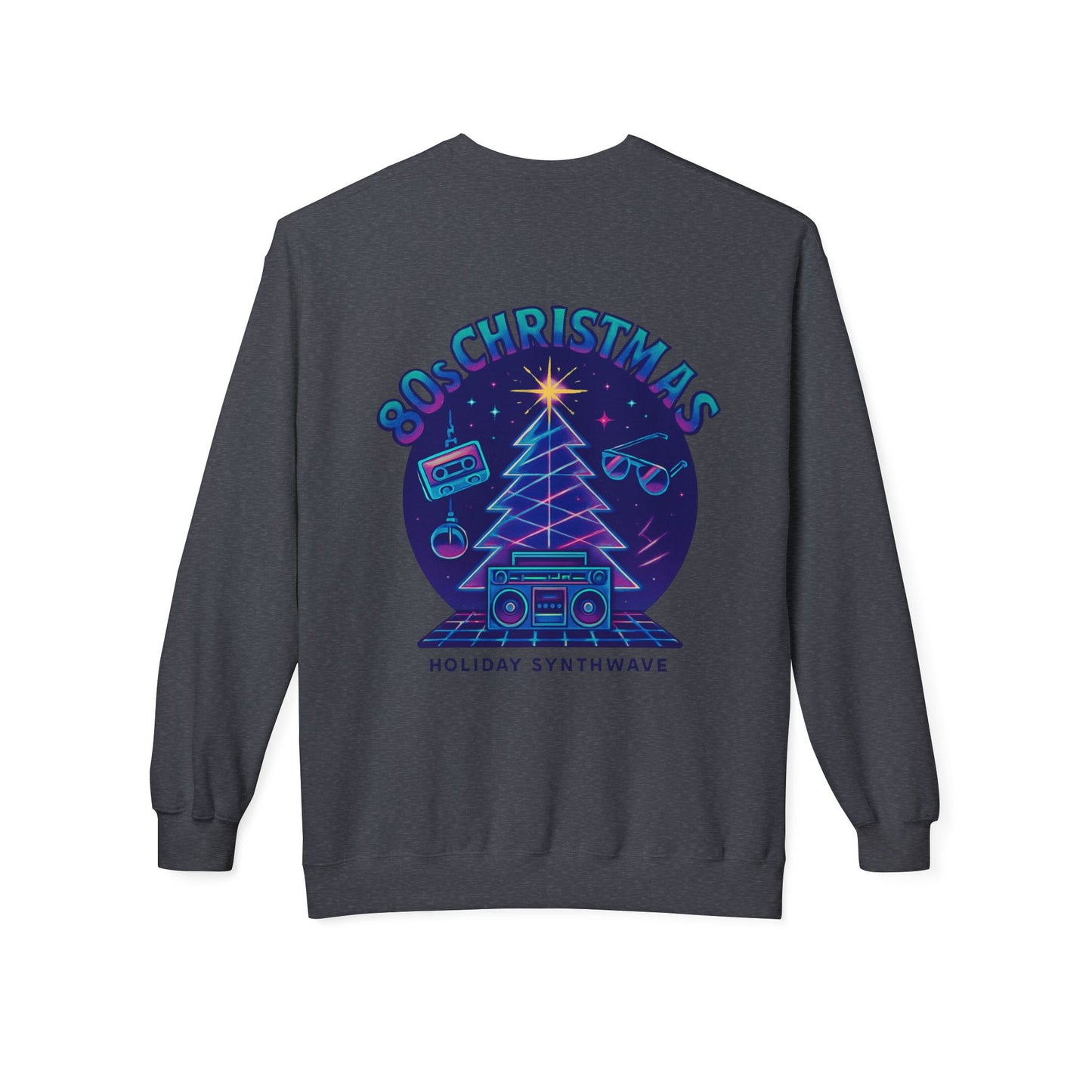 Retro 80s Christmas Sweatshirt – Holiday Synthwave Snowman Crewneck