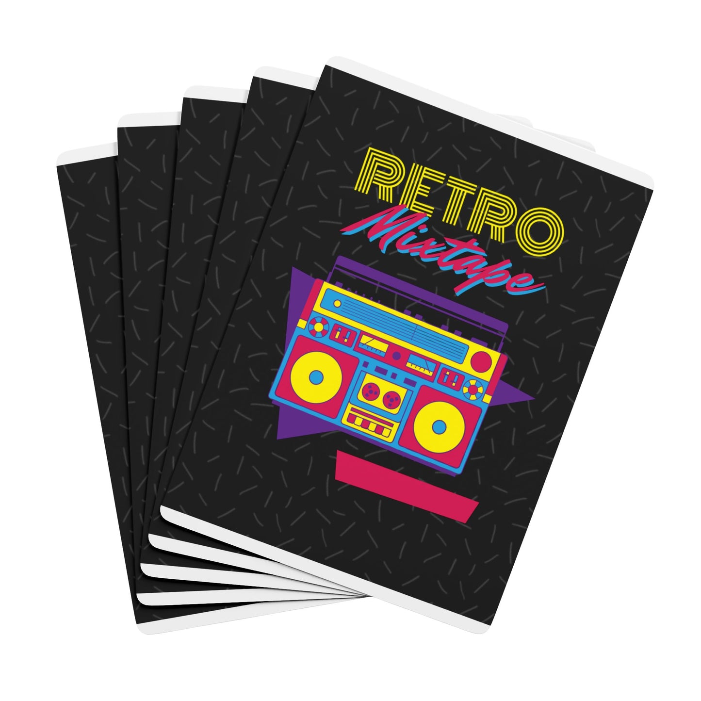 Retro Mixtape Poker Playing Cards – 80s Boombox Design
