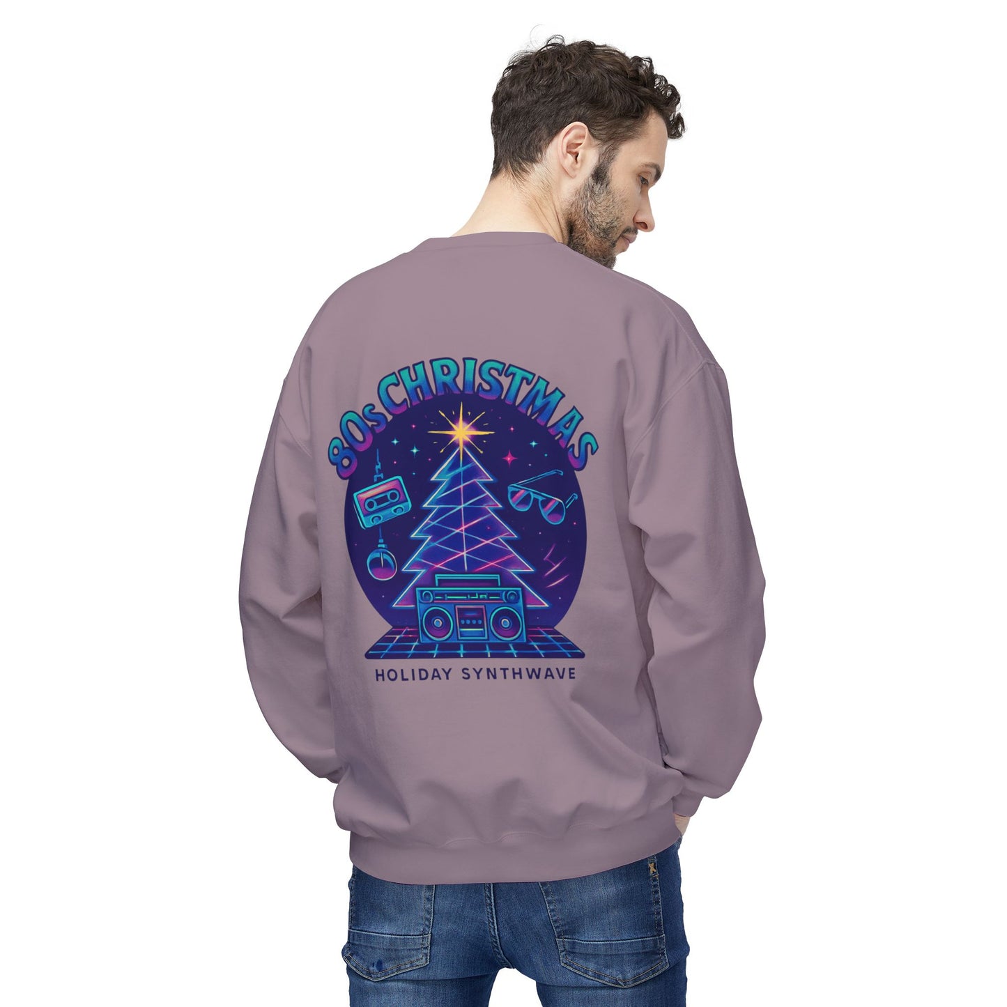 Retro 80s Christmas Sweatshirt – Holiday Synthwave Snowman Crewneck