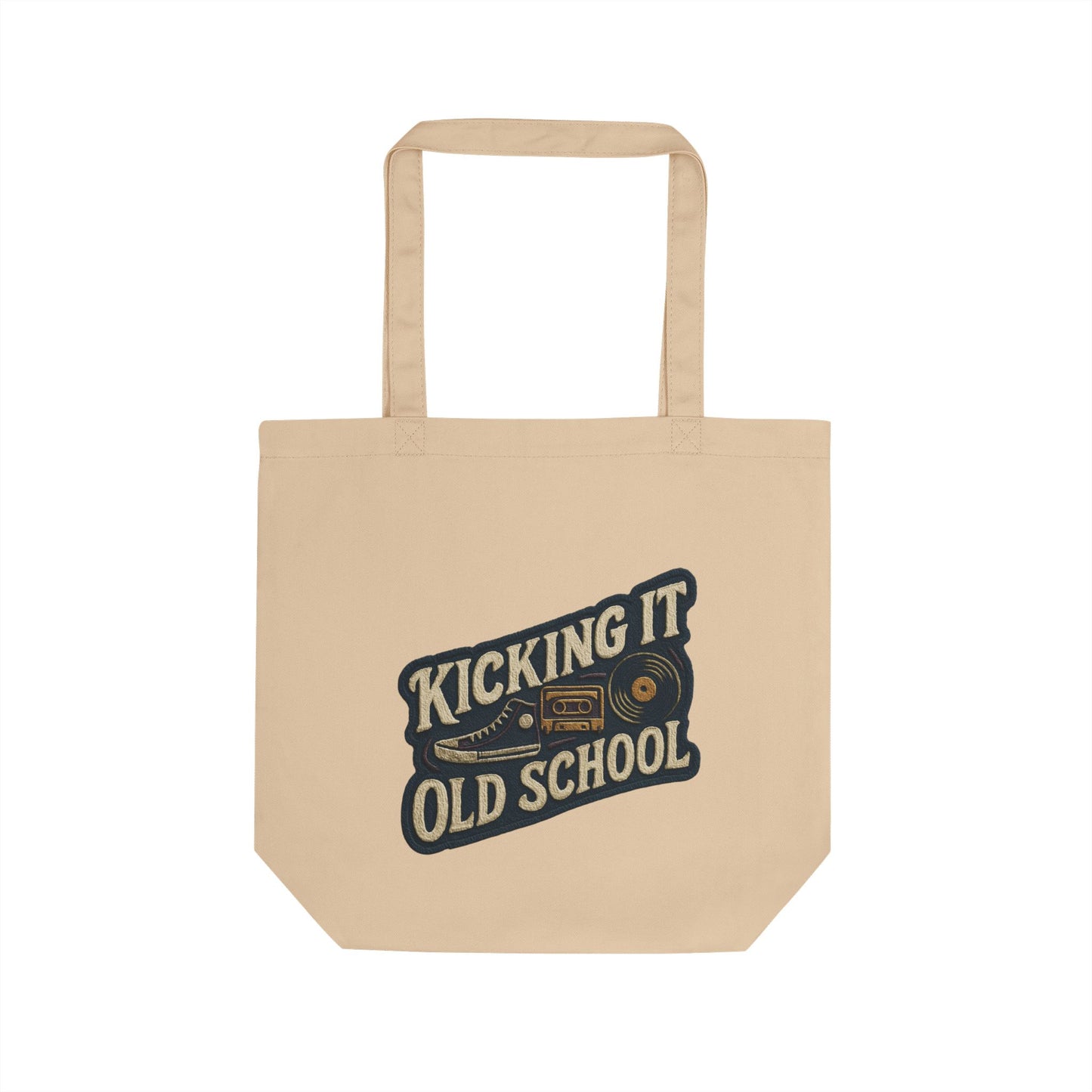 Retro Cassette Eco Tote Bag — "Kicking It Old School" Vintage Music Tote