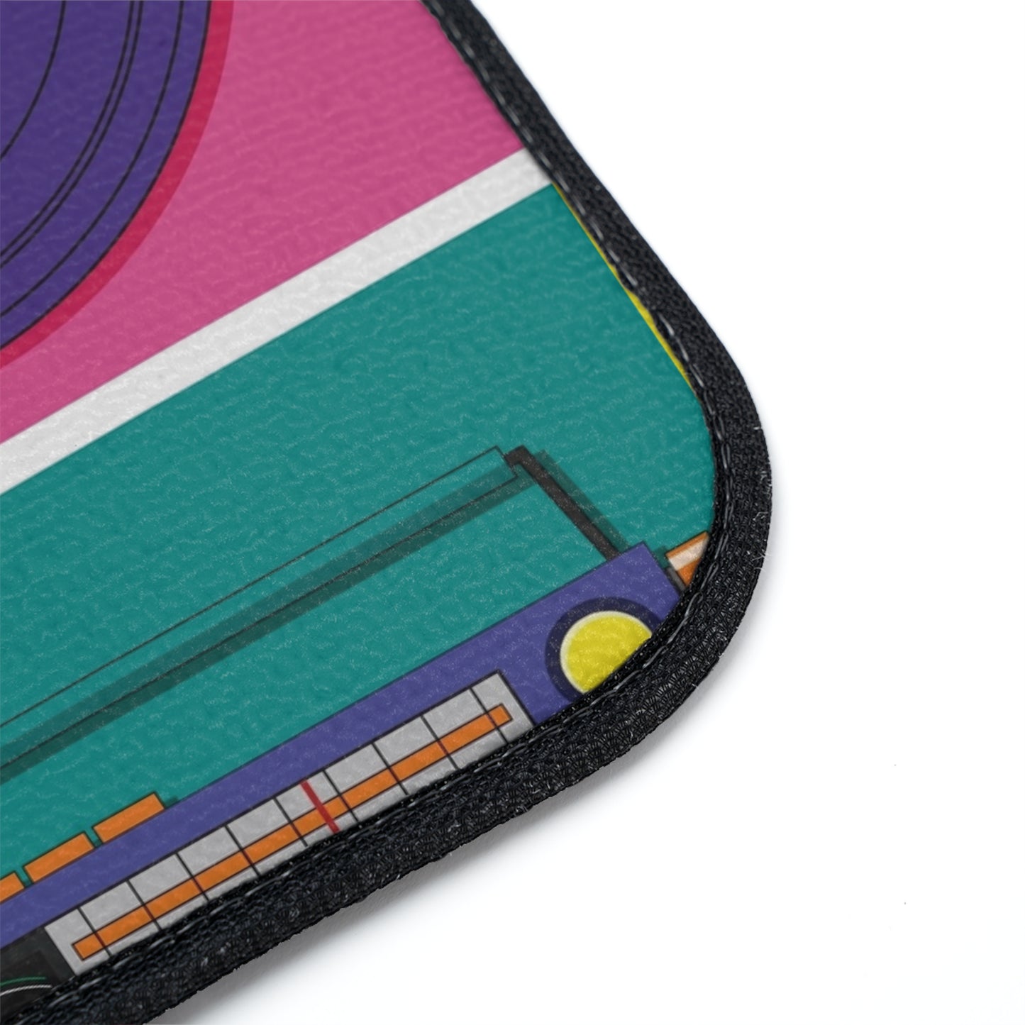 Retro Music Pop Car Floor Mat — Cassette, Vinyl & Boom Box Pattern