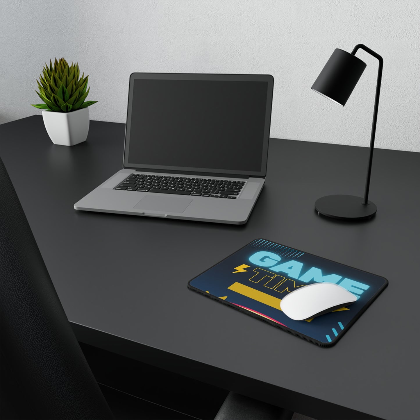 Game Time Non-Slip Gaming Mouse Pad — Neon Lightning Design