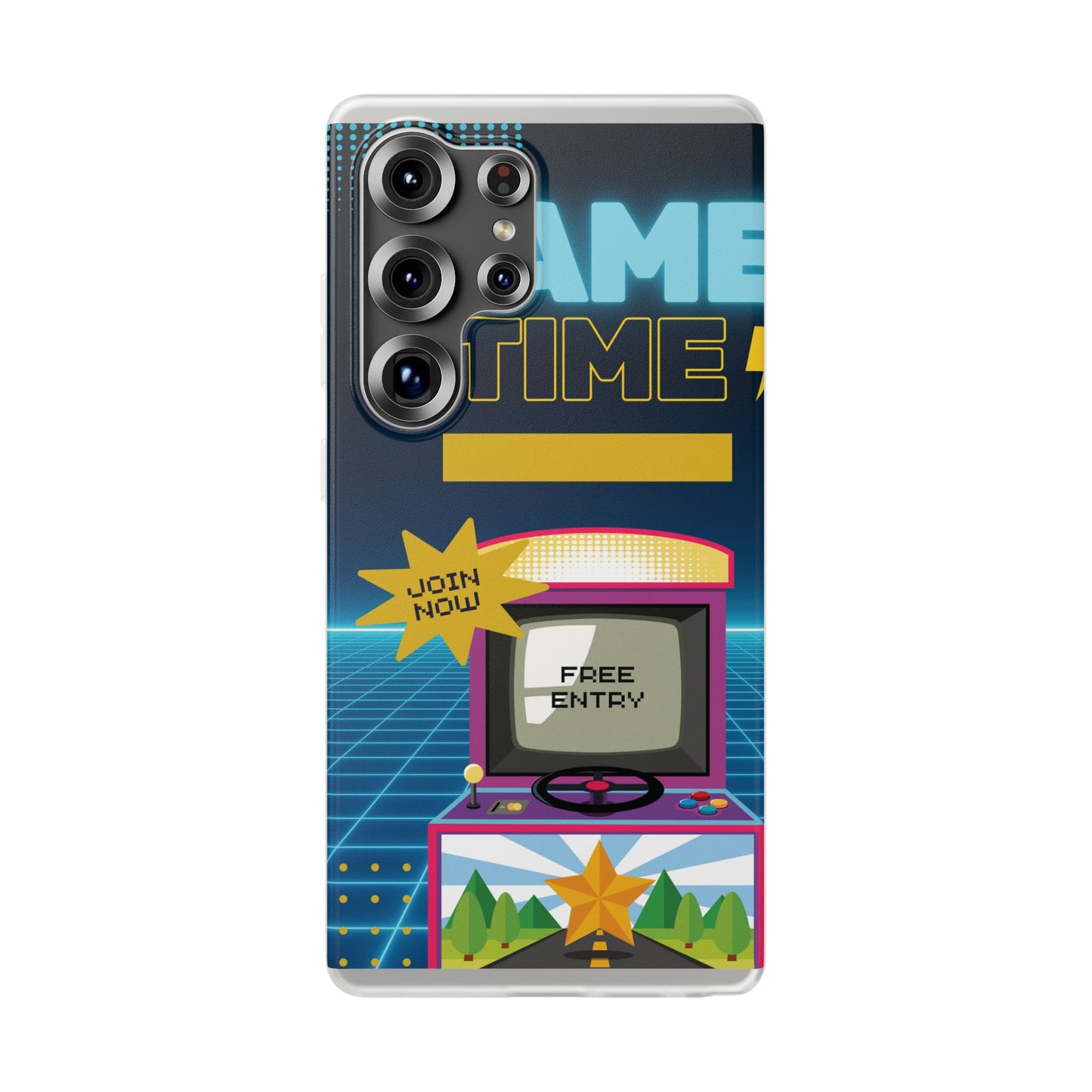 Retro Arcade Game Time Phone Case — 'Game Time' Flexi Phone Cover