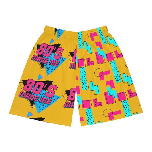 Retro 80's Basketball Shorts - Colorful AOP Design for Active Lifestyles