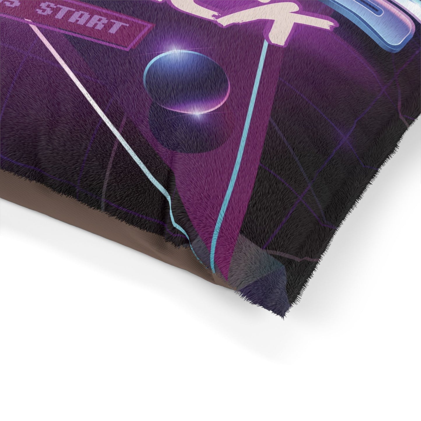 Retro 80s 'The 80's Are Back' Pet Bed – Neon Arcade Dog & Cat Cushion