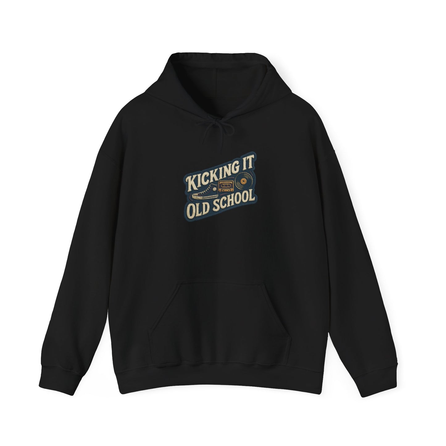 Old School Vibes Hoodie - "Kicking It Old School" Retro Graphic Sweatshirt