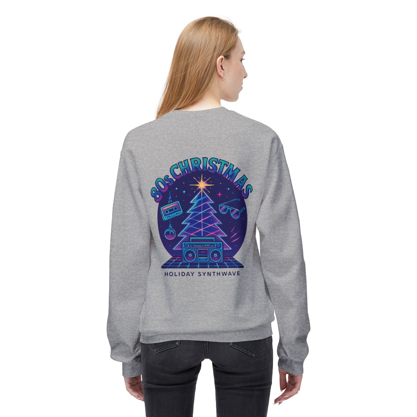 Retro 80s Christmas Sweatshirt – Holiday Synthwave Snowman Crewneck