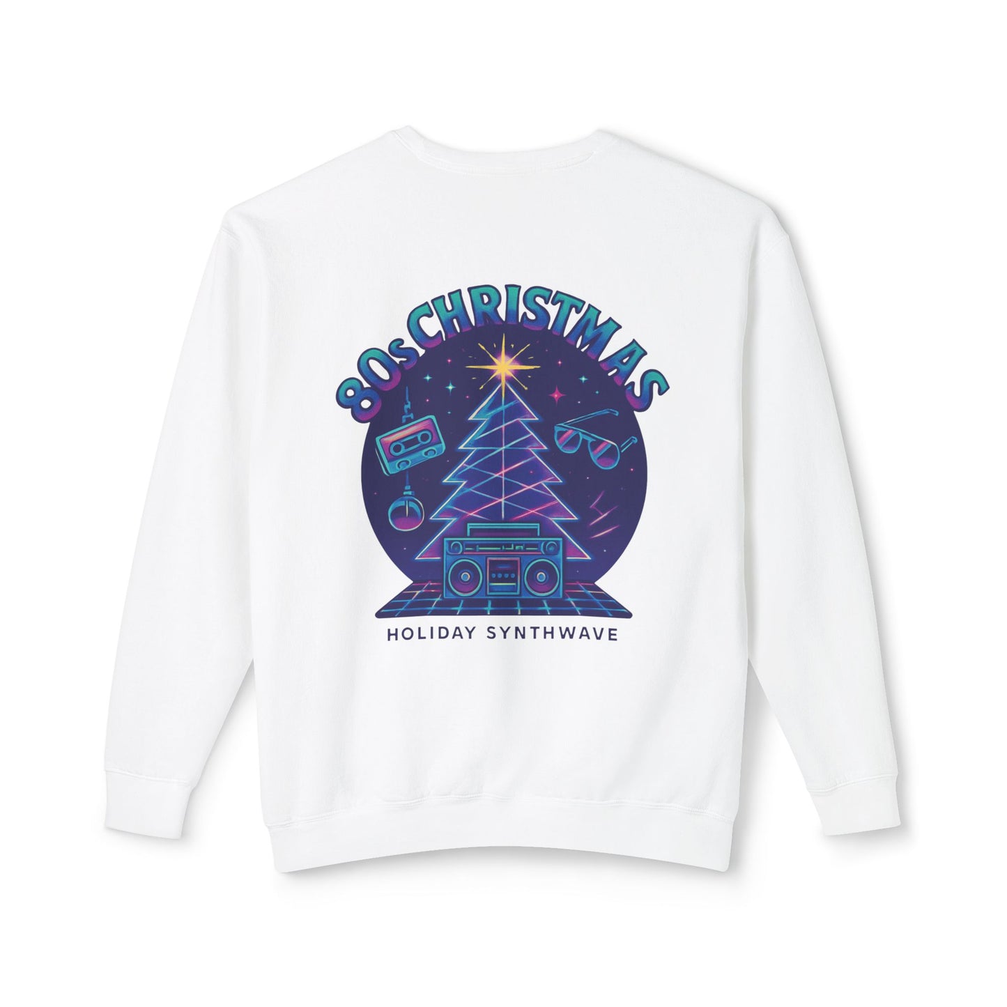 Retro 80s Christmas Sweatshirt – Synthwave Santa Thumbs Up