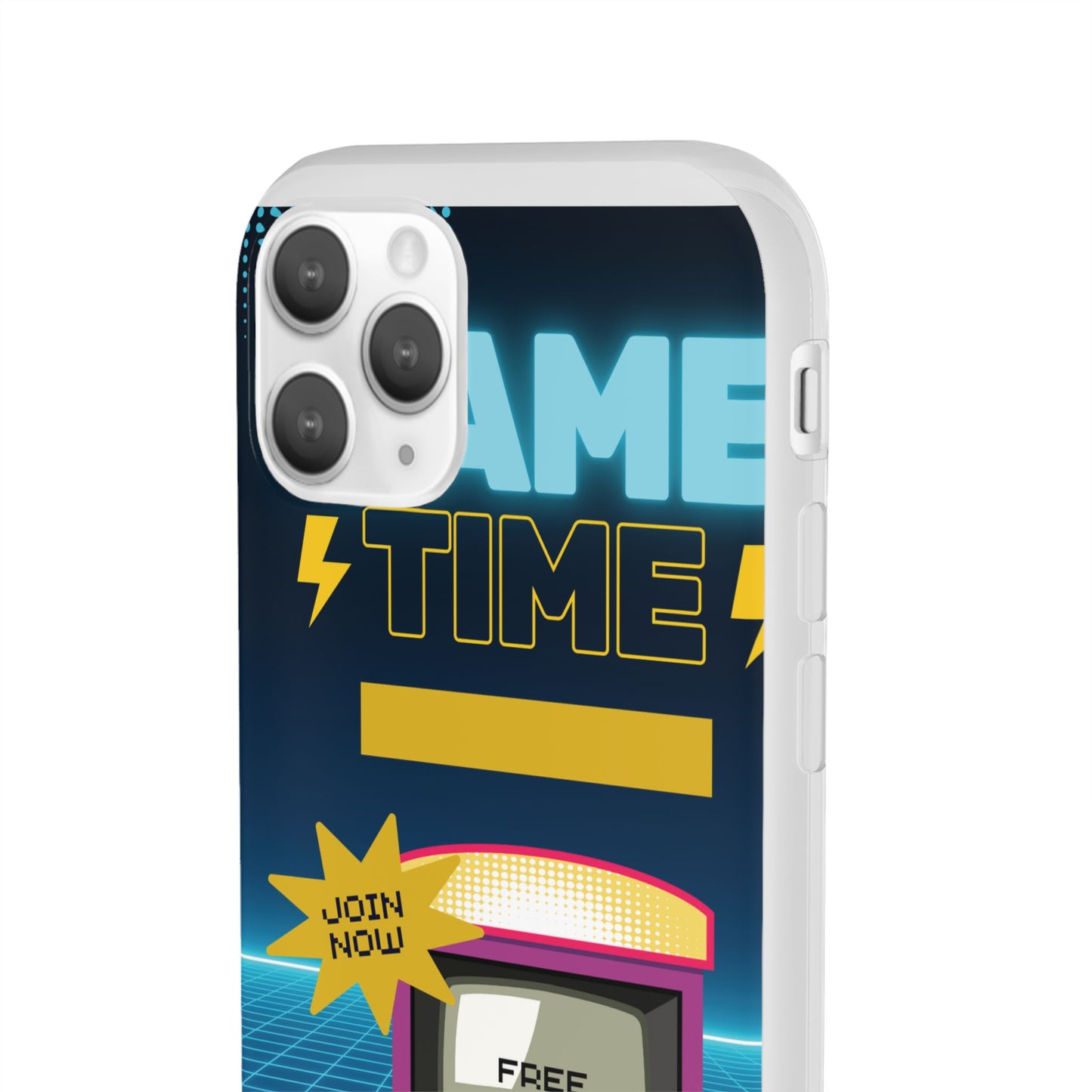 Retro Arcade Game Time Phone Case — 'Game Time' Flexi Phone Cover