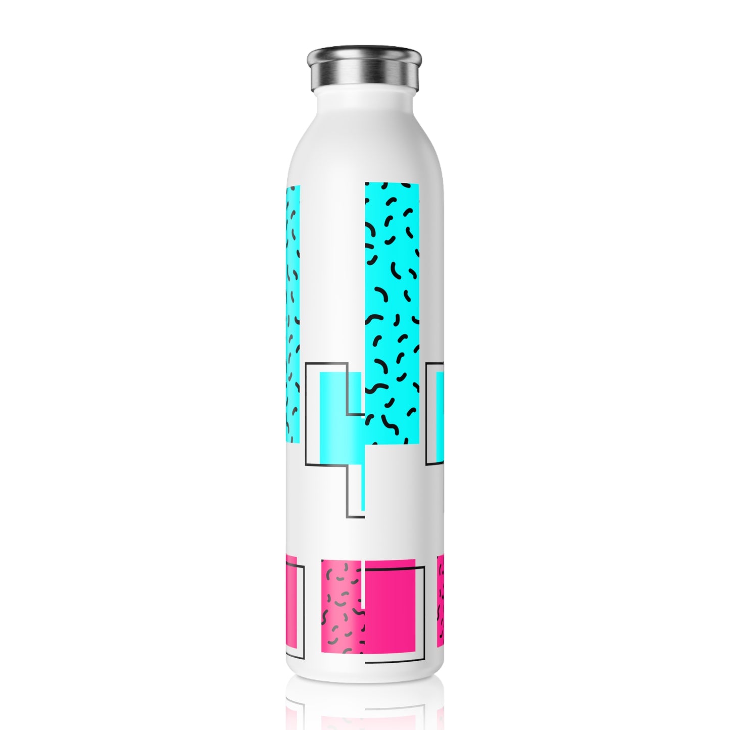 Trendy Slim Water Bottle with Geometric Design