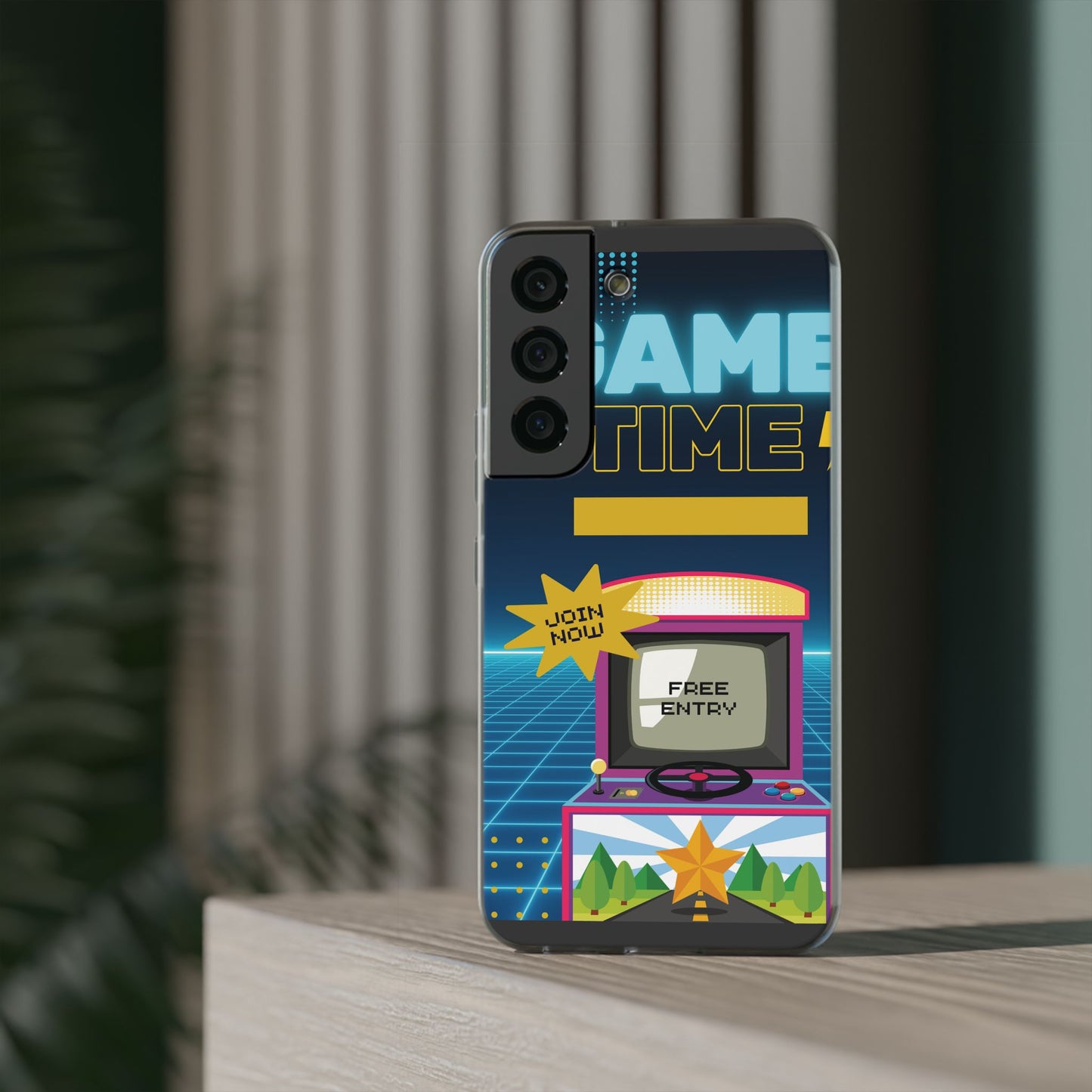 Retro Arcade Game Time Phone Case — 'Game Time' Flexi Phone Cover