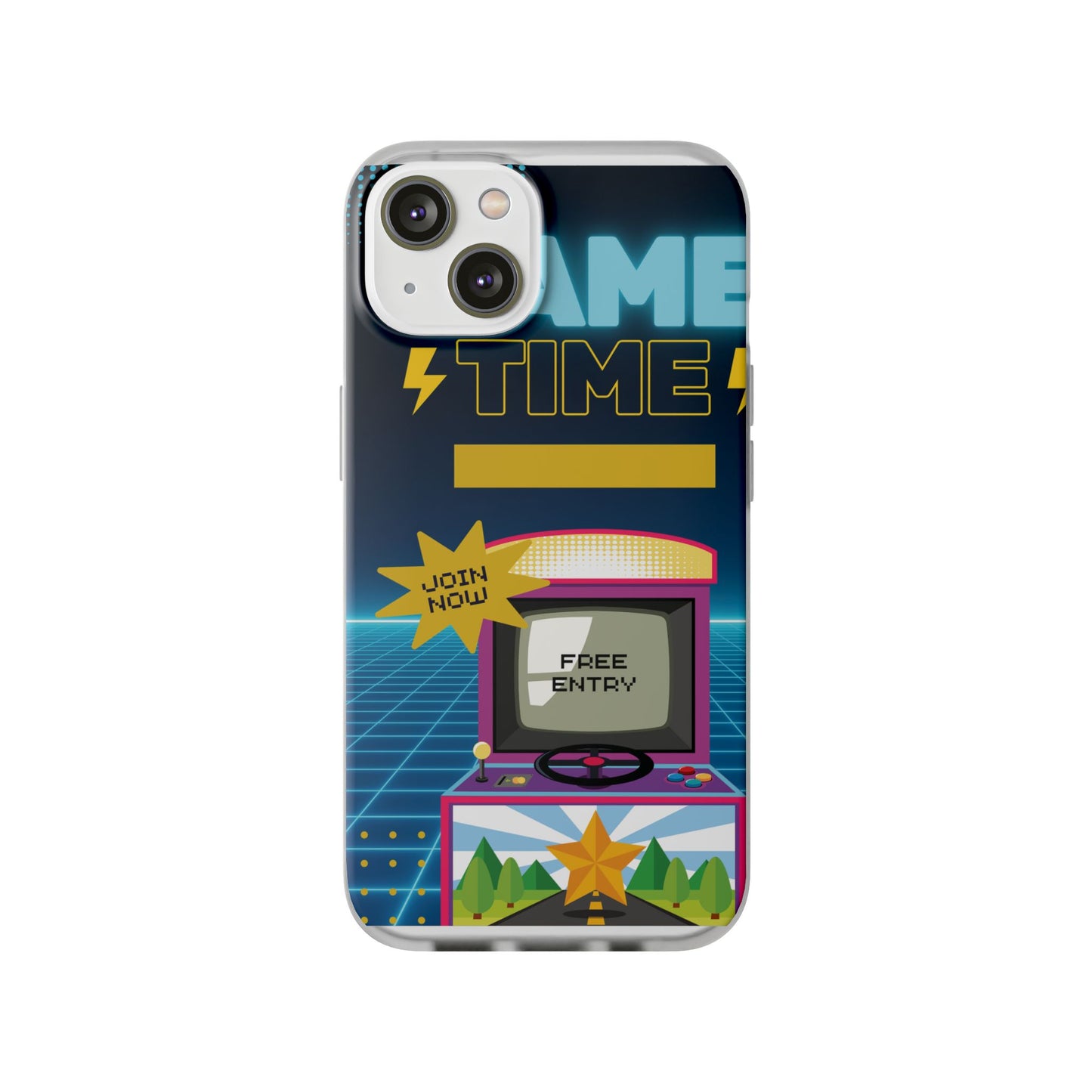 Retro Arcade Game Time Phone Case — 'Game Time' Flexi Phone Cover