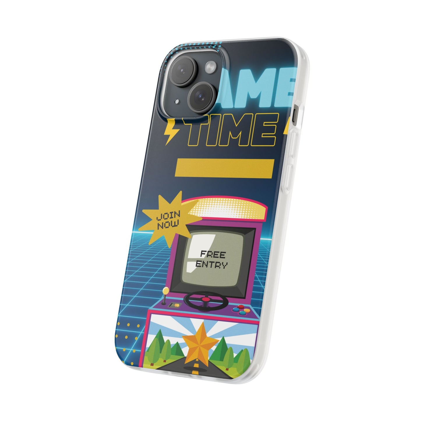 Retro Arcade Game Time Phone Case — 'Game Time' Flexi Phone Cover