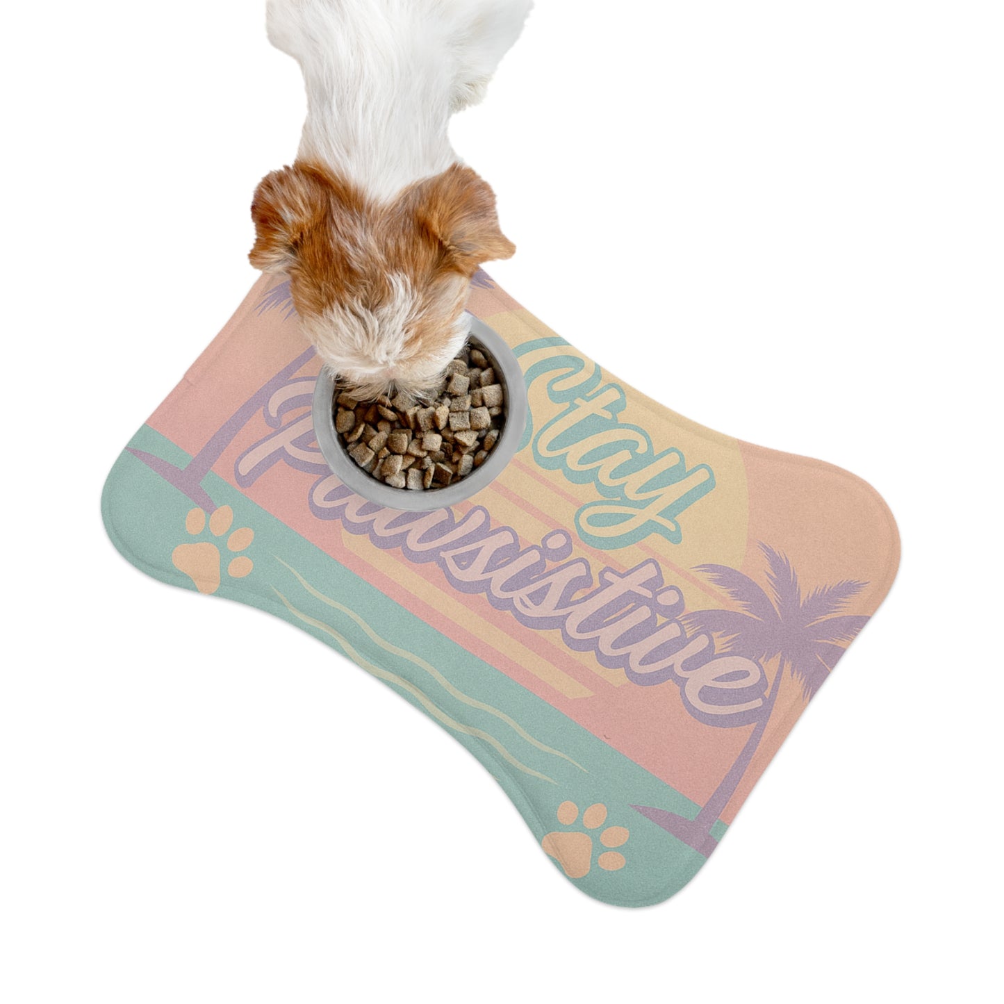 Stay Pawsistive Pet Feeding Mat — Tropical Palm Placemat for Dogs & Cats