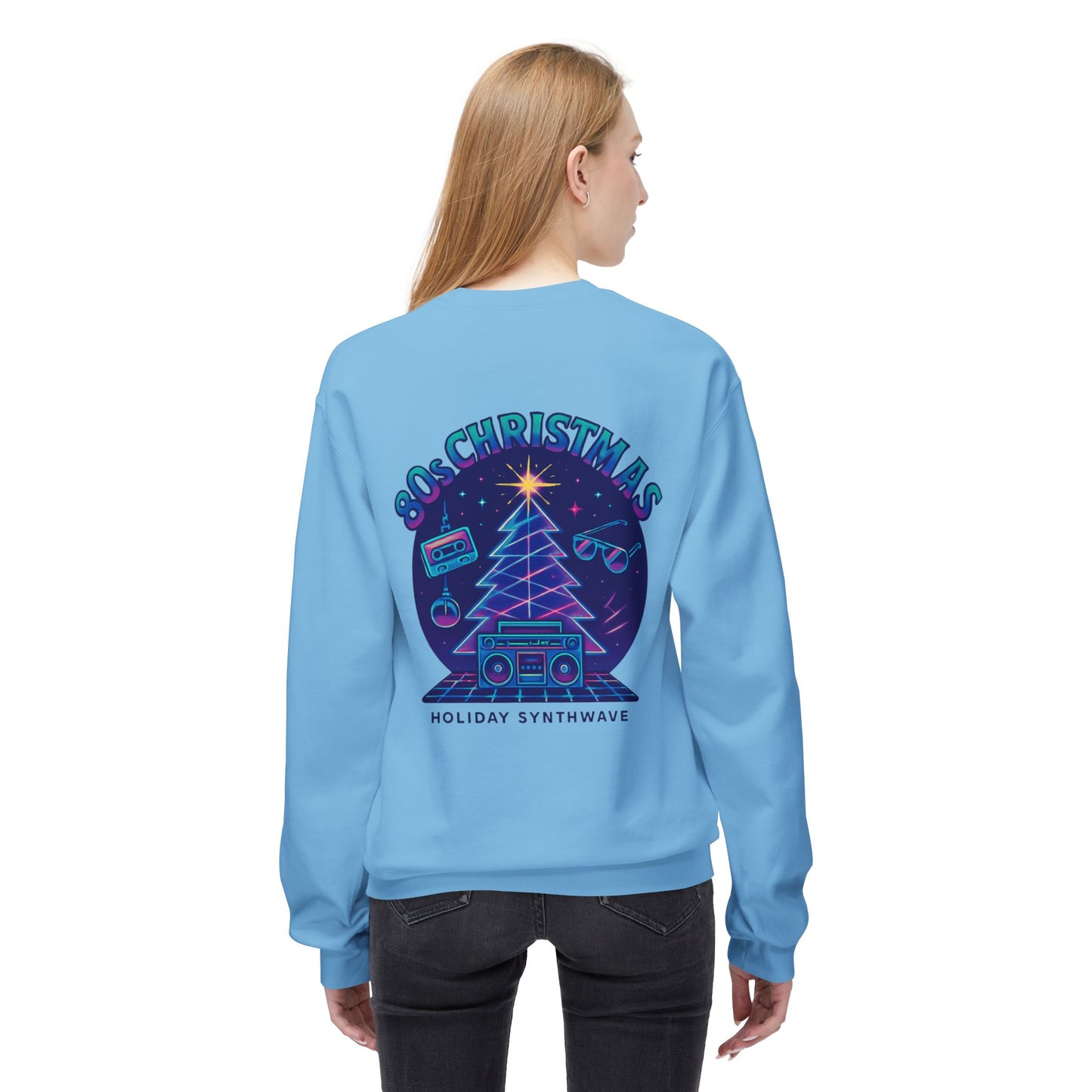 Retro 80s Christmas Sweatshirt – Holiday Synthwave Snowman Crewneck