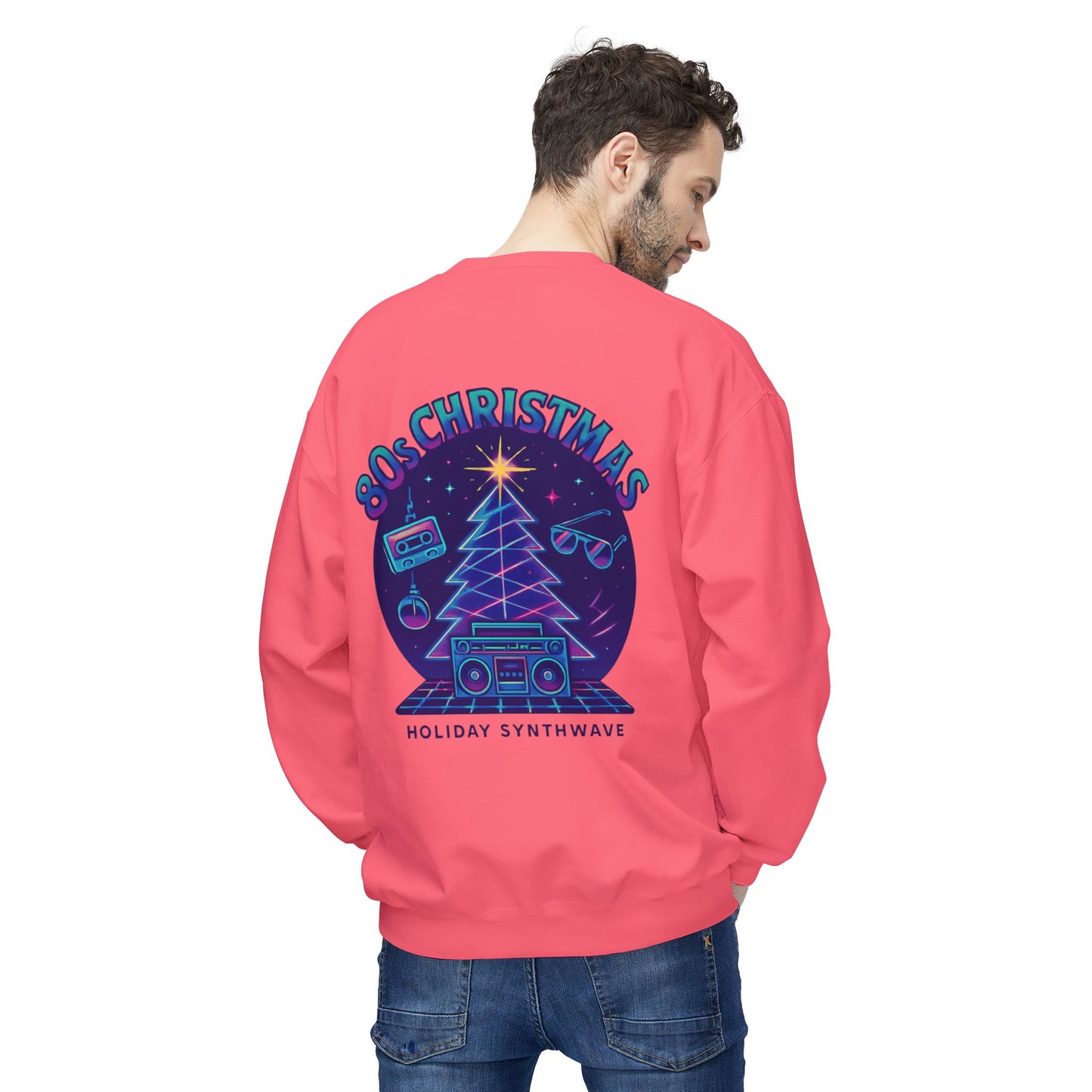 Retro 80s Christmas Sweatshirt – Holiday Synthwave Snowman Crewneck