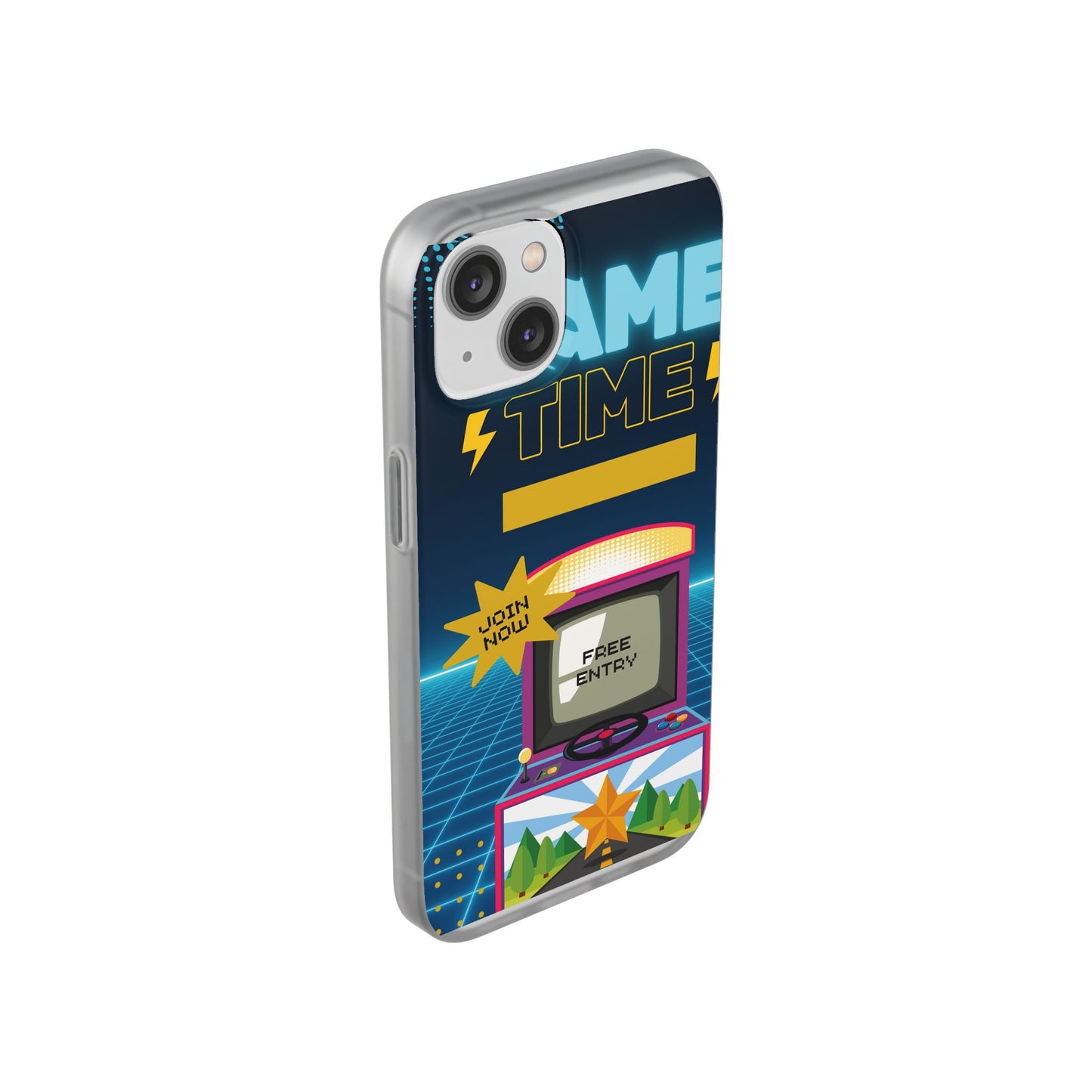 Retro Arcade Game Time Phone Case — 'Game Time' Flexi Phone Cover
