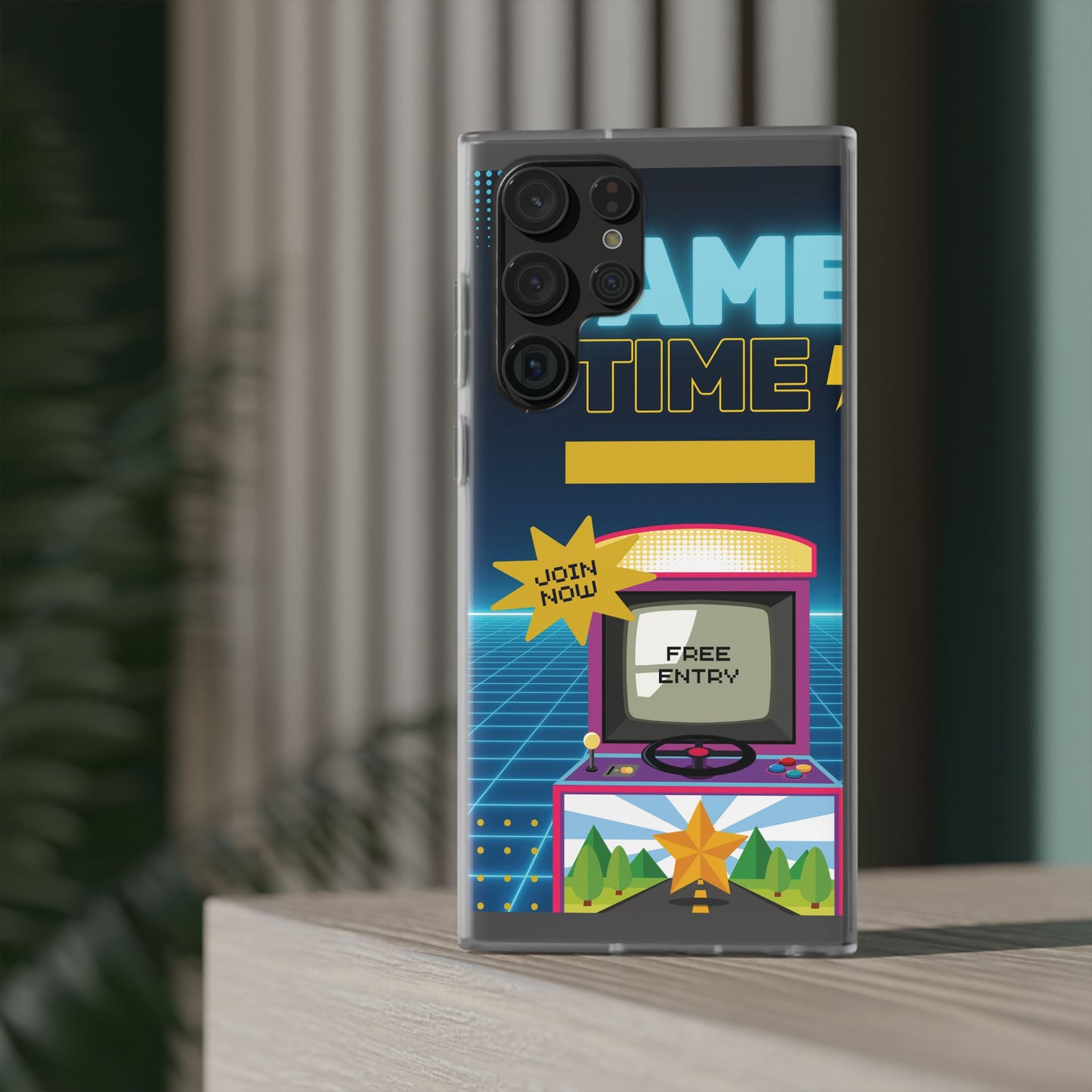 Retro Arcade Game Time Phone Case — 'Game Time' Flexi Phone Cover