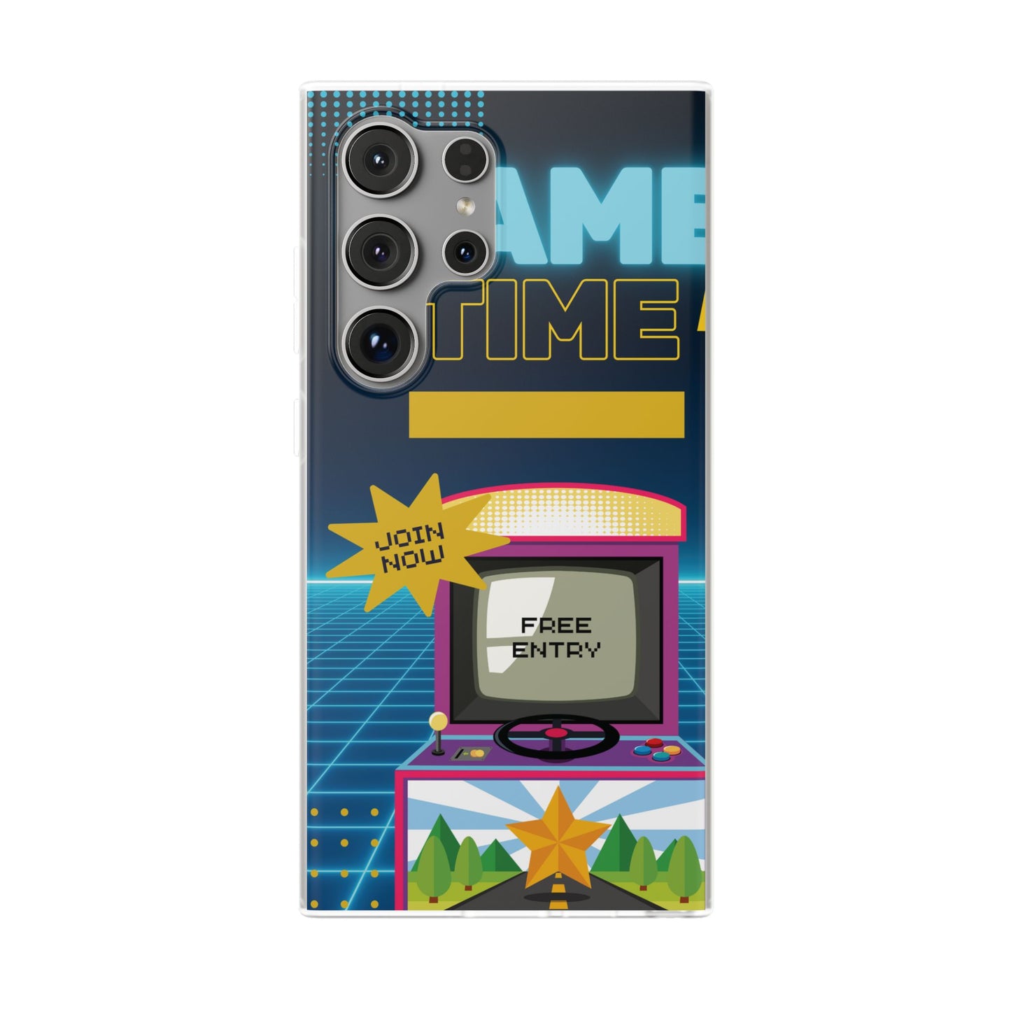 Retro Arcade Game Time Phone Case — 'Game Time' Flexi Phone Cover