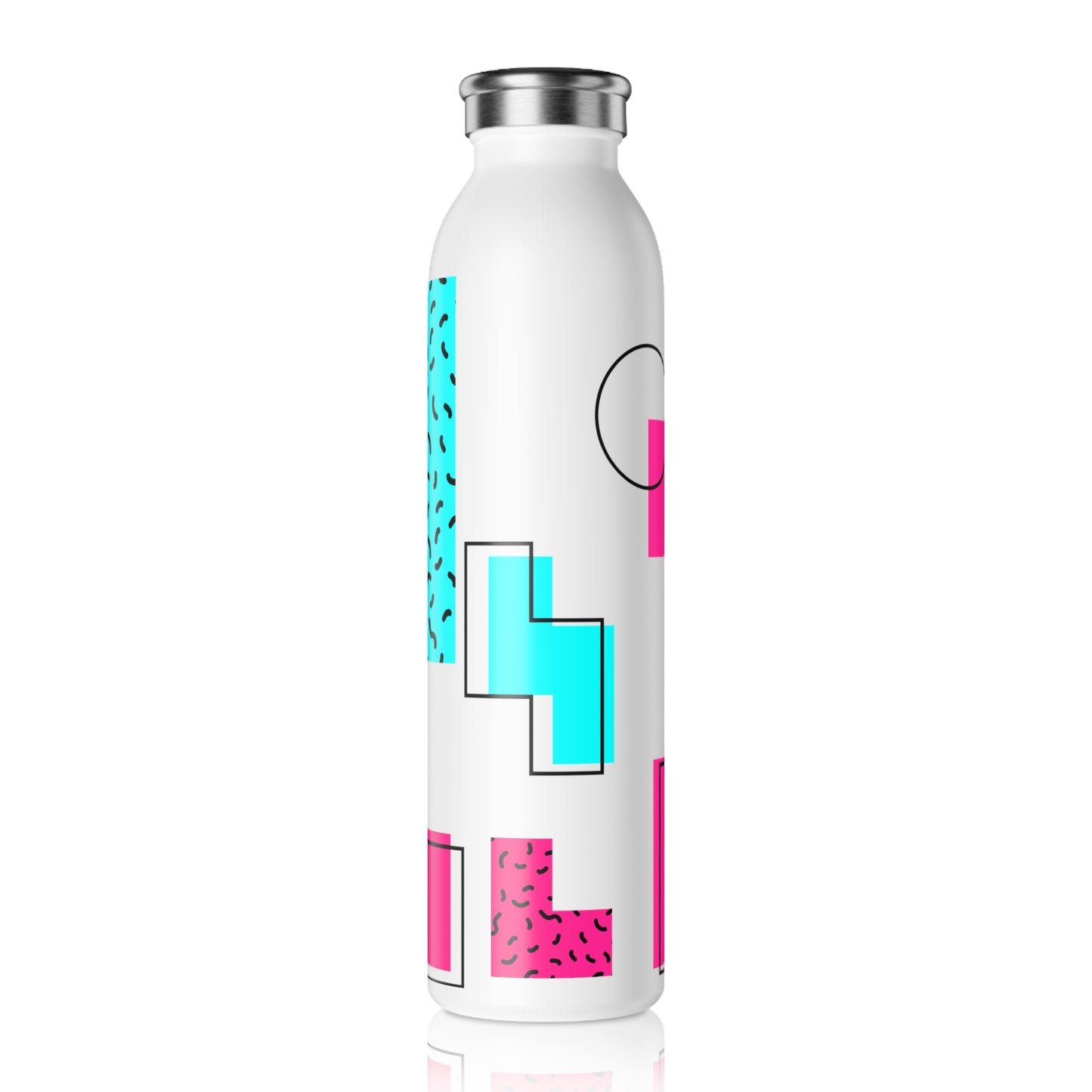 Trendy Slim Water Bottle with Geometric Design