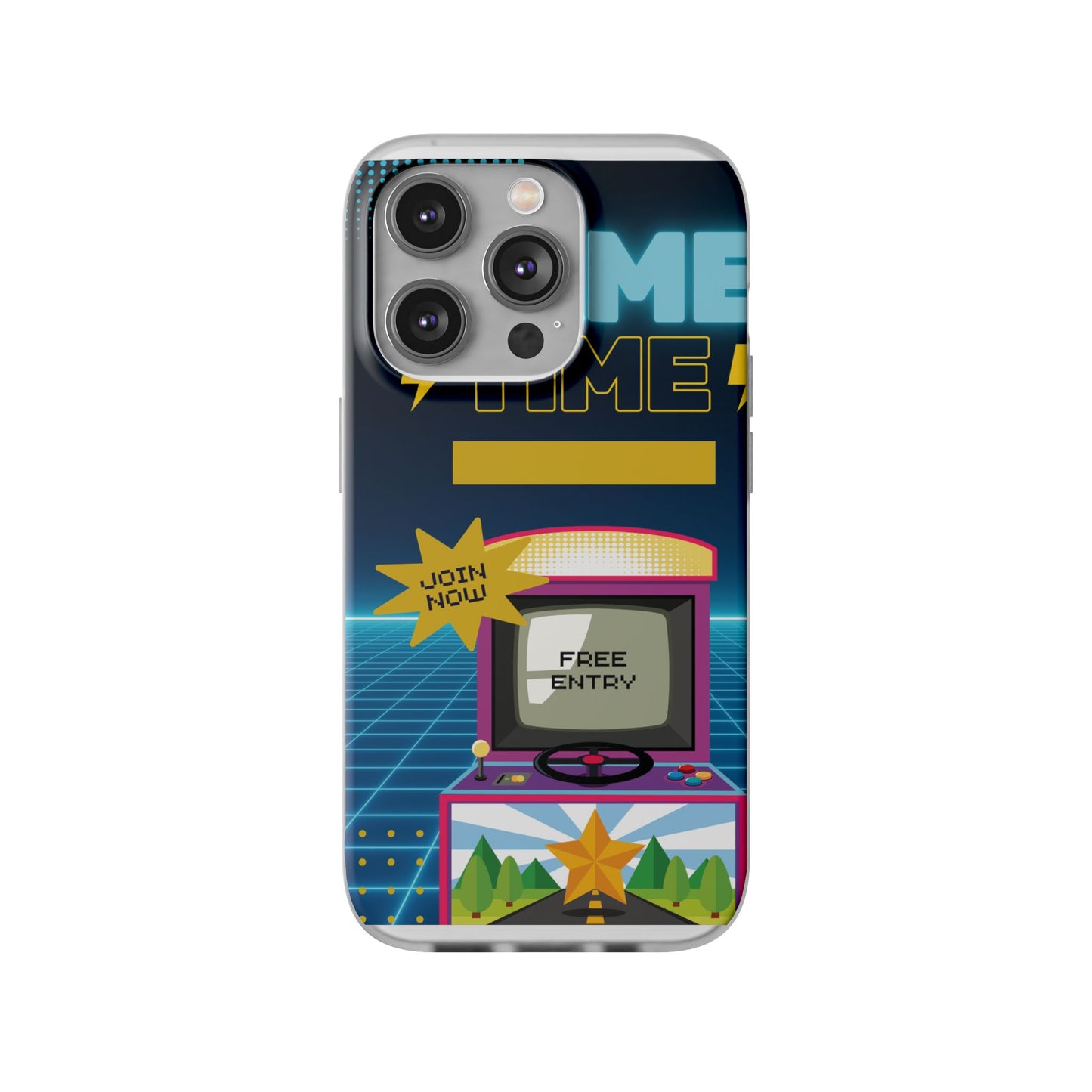 Retro Arcade Game Time Phone Case — 'Game Time' Flexi Phone Cover
