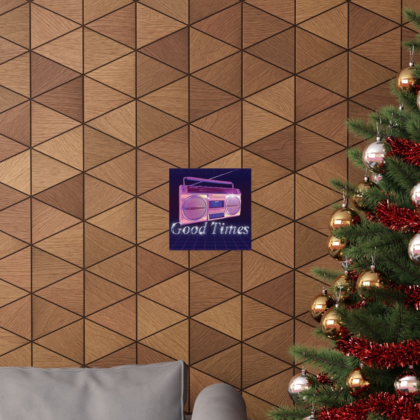 Retro Boombox 'Good Times' Matte Poster — 80s Vintage Wall Art