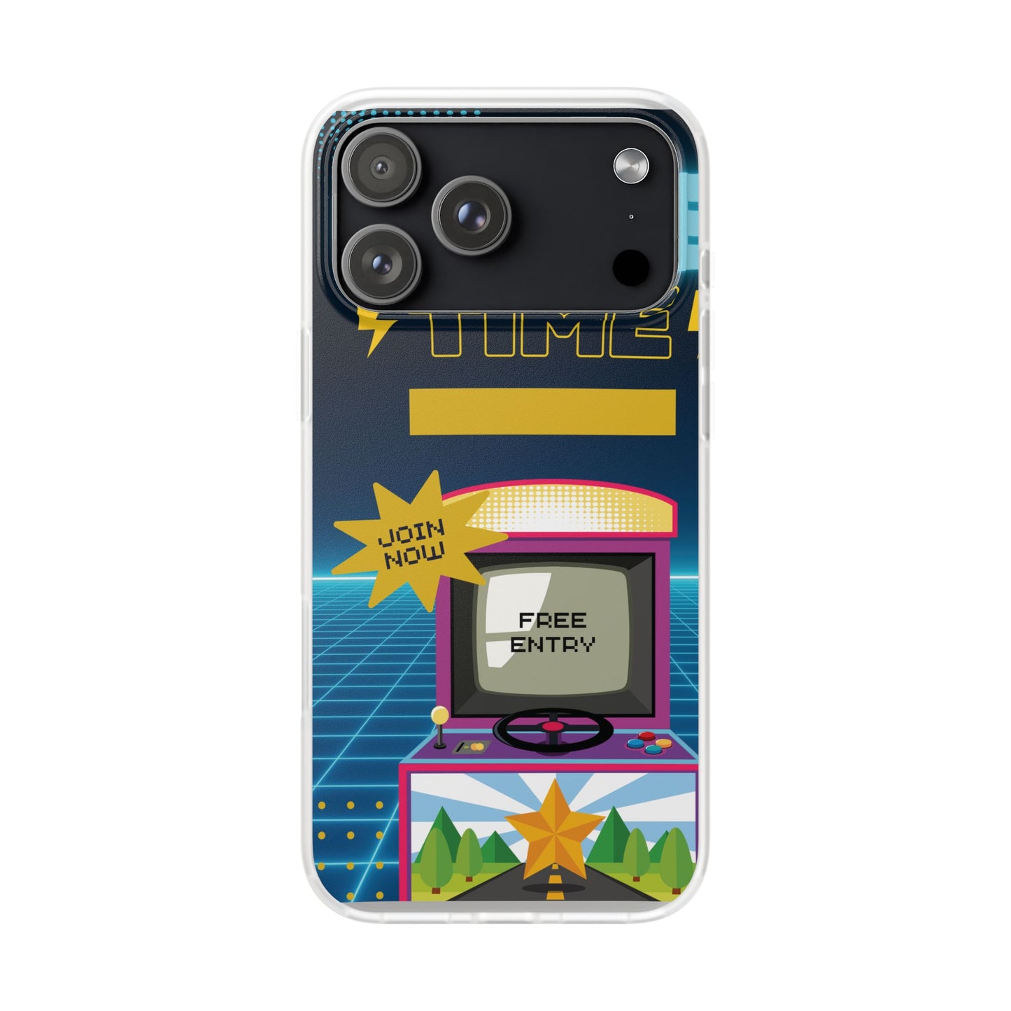 Retro Arcade Game Time Phone Case — 'Game Time' Flexi Phone Cover