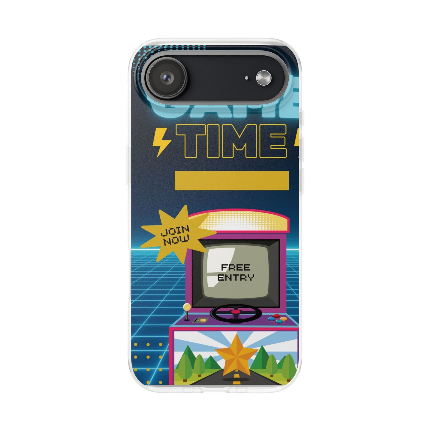Retro Arcade Game Time Phone Case — 'Game Time' Flexi Phone Cover