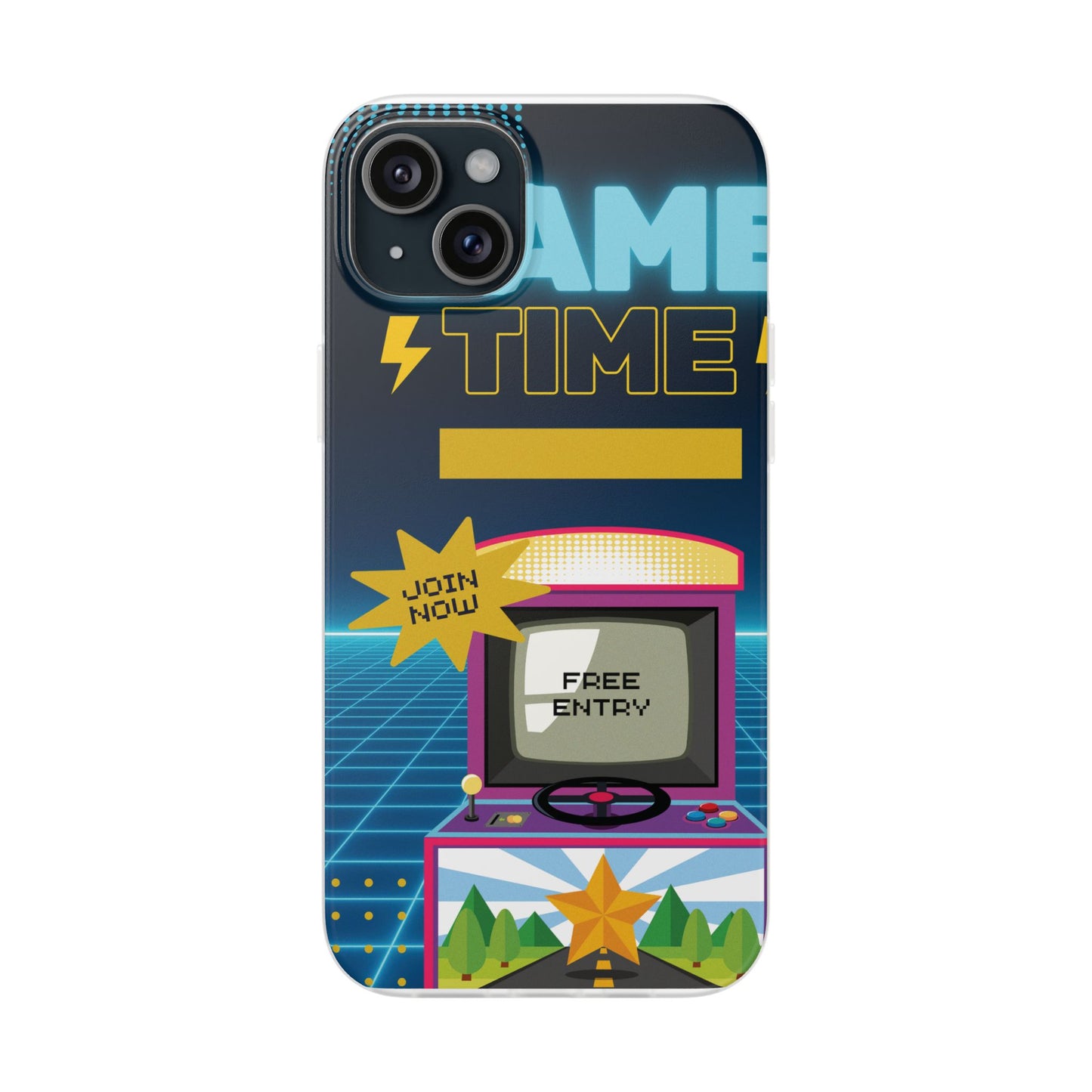 Retro Arcade Game Time Phone Case — 'Game Time' Flexi Phone Cover