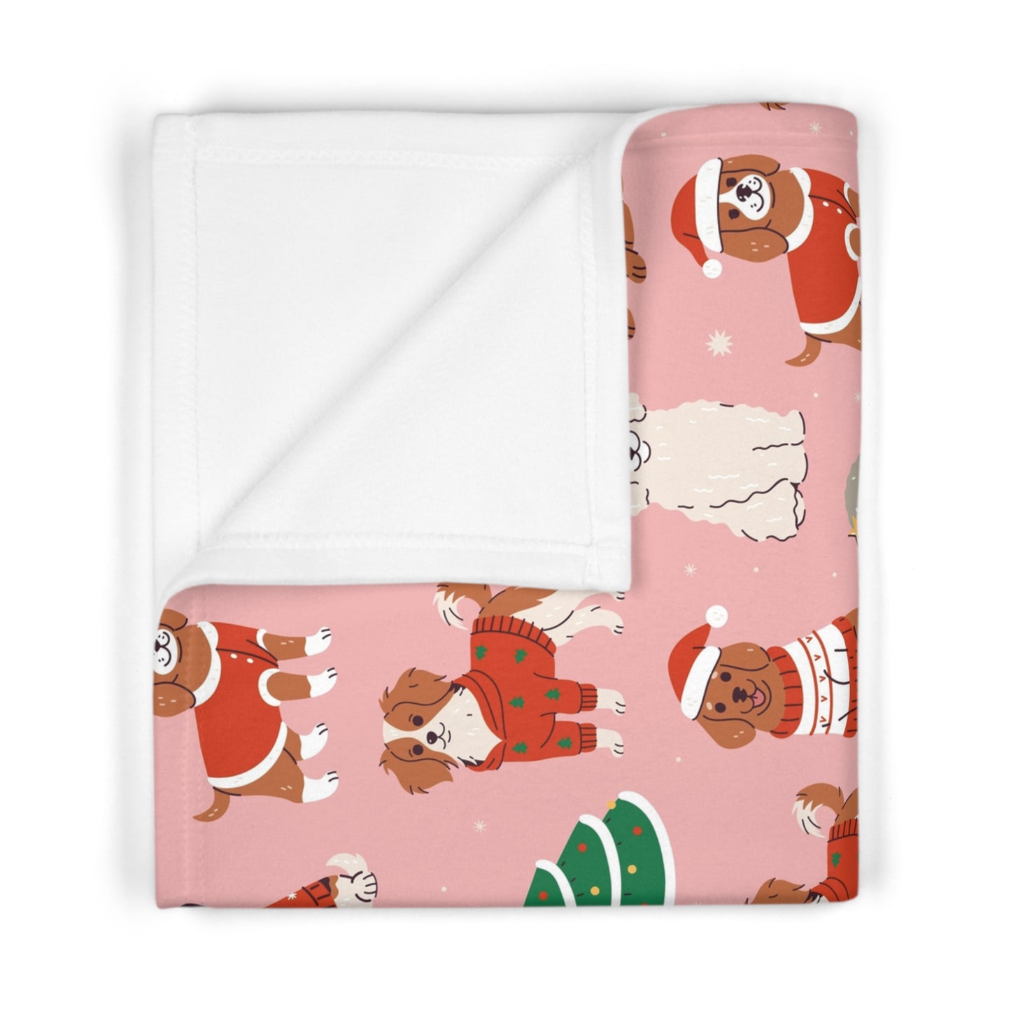 Baby Blanket — Cute Christmas Dogs Fleece Throw